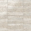 Warm beige travertine-look porcelain 12x24 polished tile with soft horizontal veining, subtle movement, and a luminous stone surface.