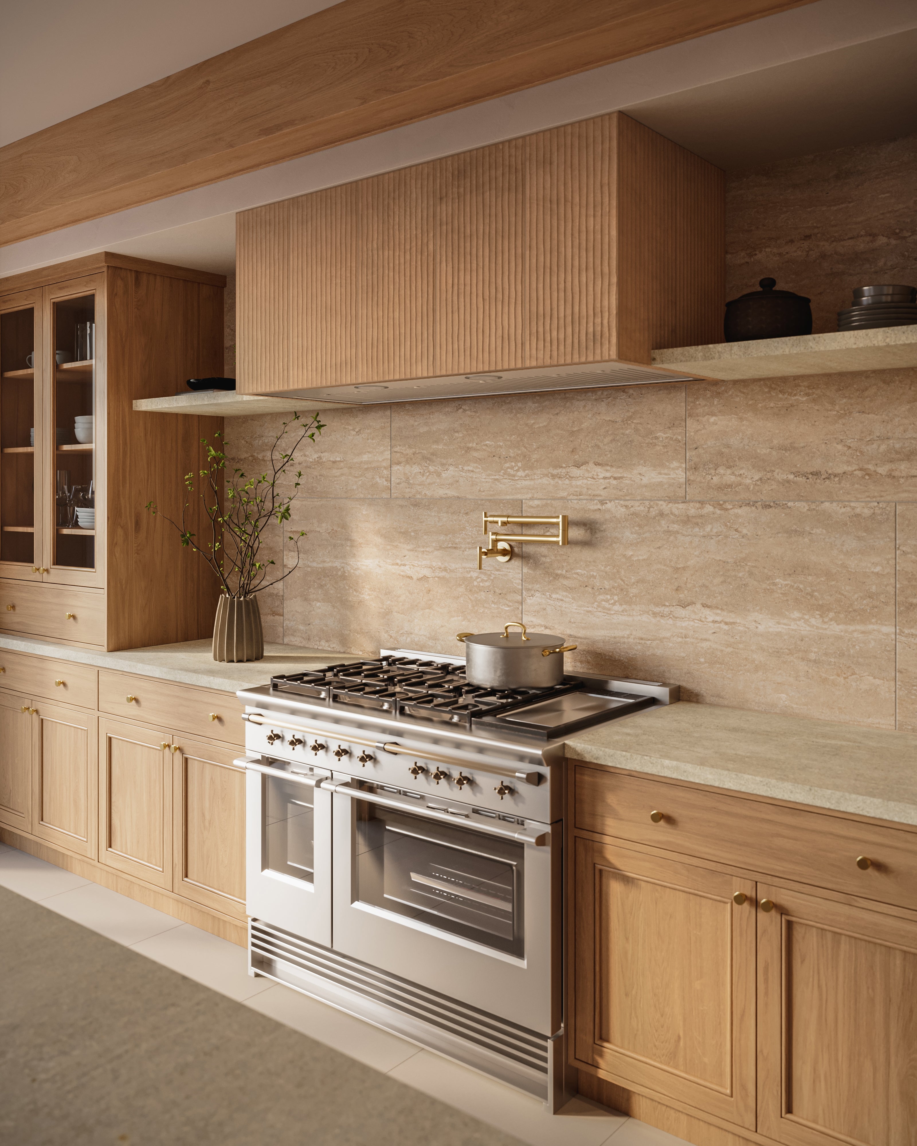 Kai 12x24 Flute Porcelain Tile in Almond