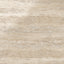 Neutral beige travertine-look porcelain 24x48 polished tile showcasing light tonal variation, horizontal veining, and a refined finish.