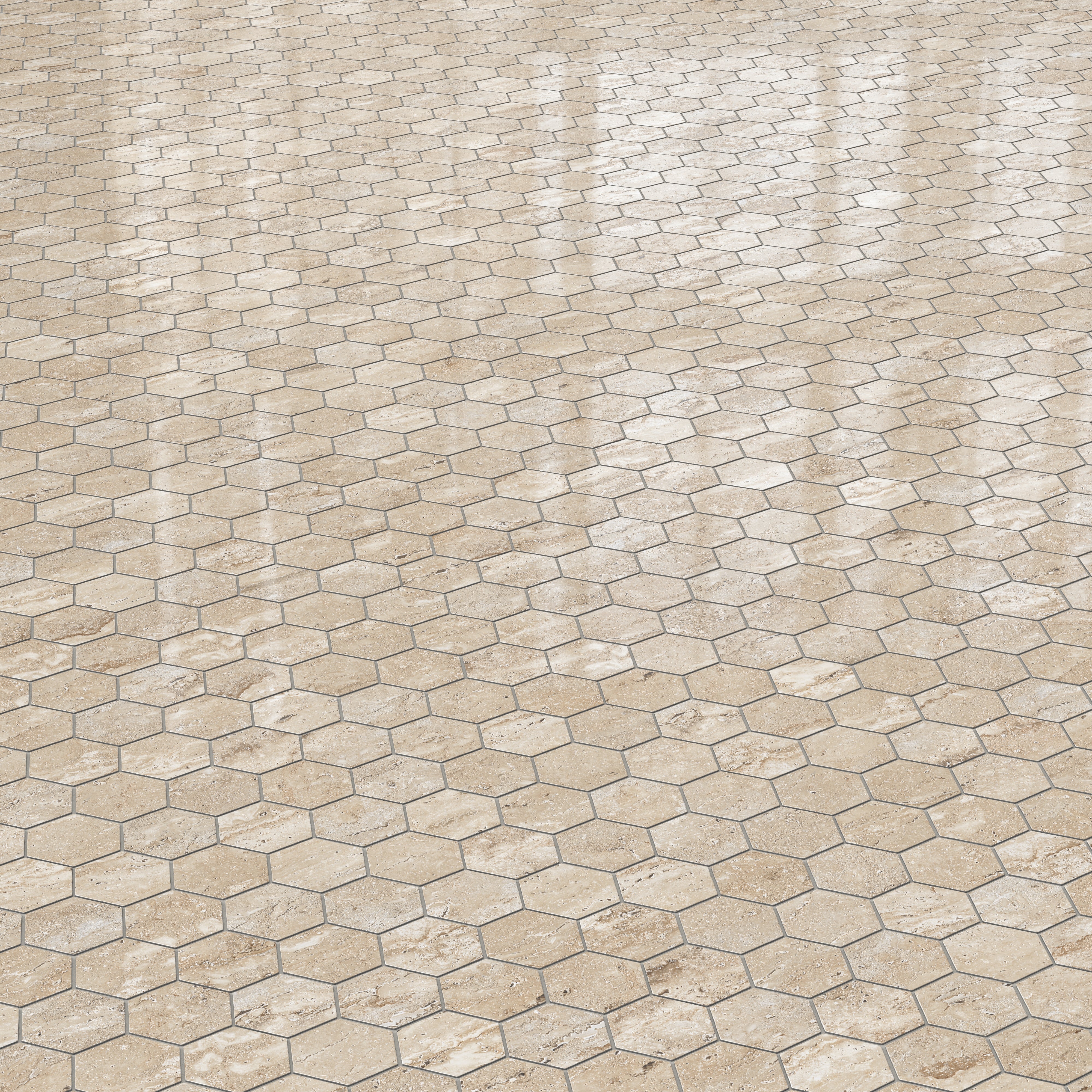 Marlow 3 x 3 Polished Porcelain Hexagon Mosaic in Navona