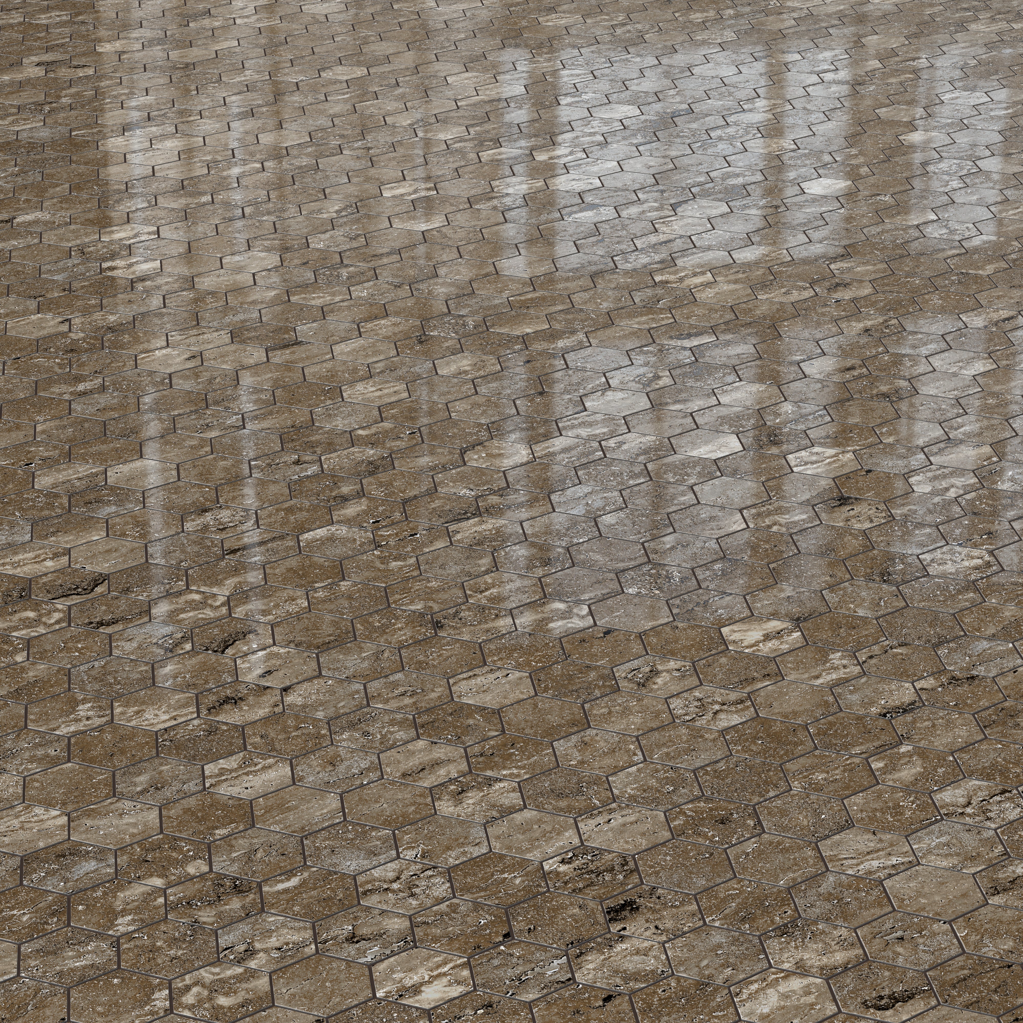 Marlow 3x3 Polished Porcelain Hexagon Mosaic Tile in Titanium