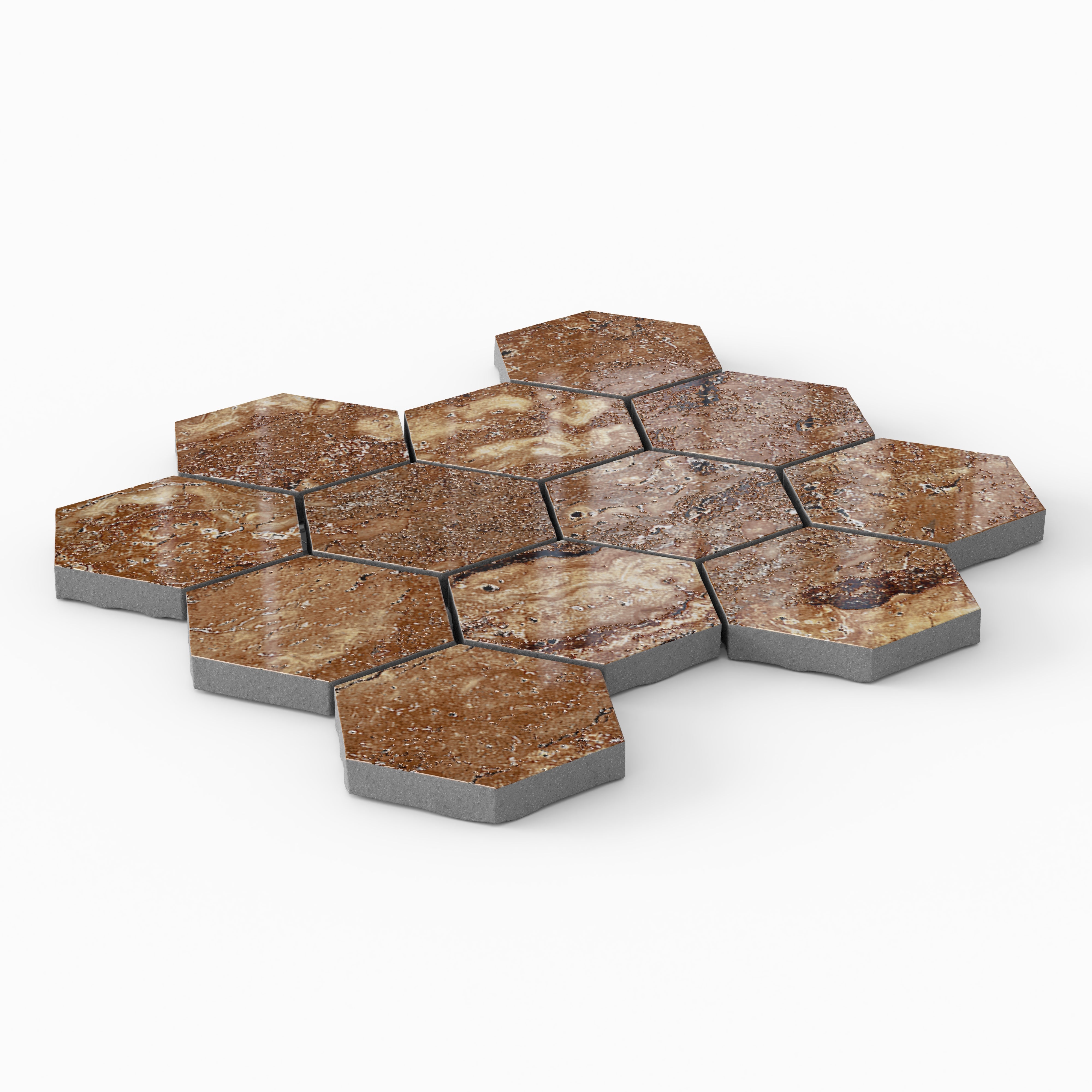 Marlow 3x3 Polished Porcelain Hexagon Mosaic Tile in Bold