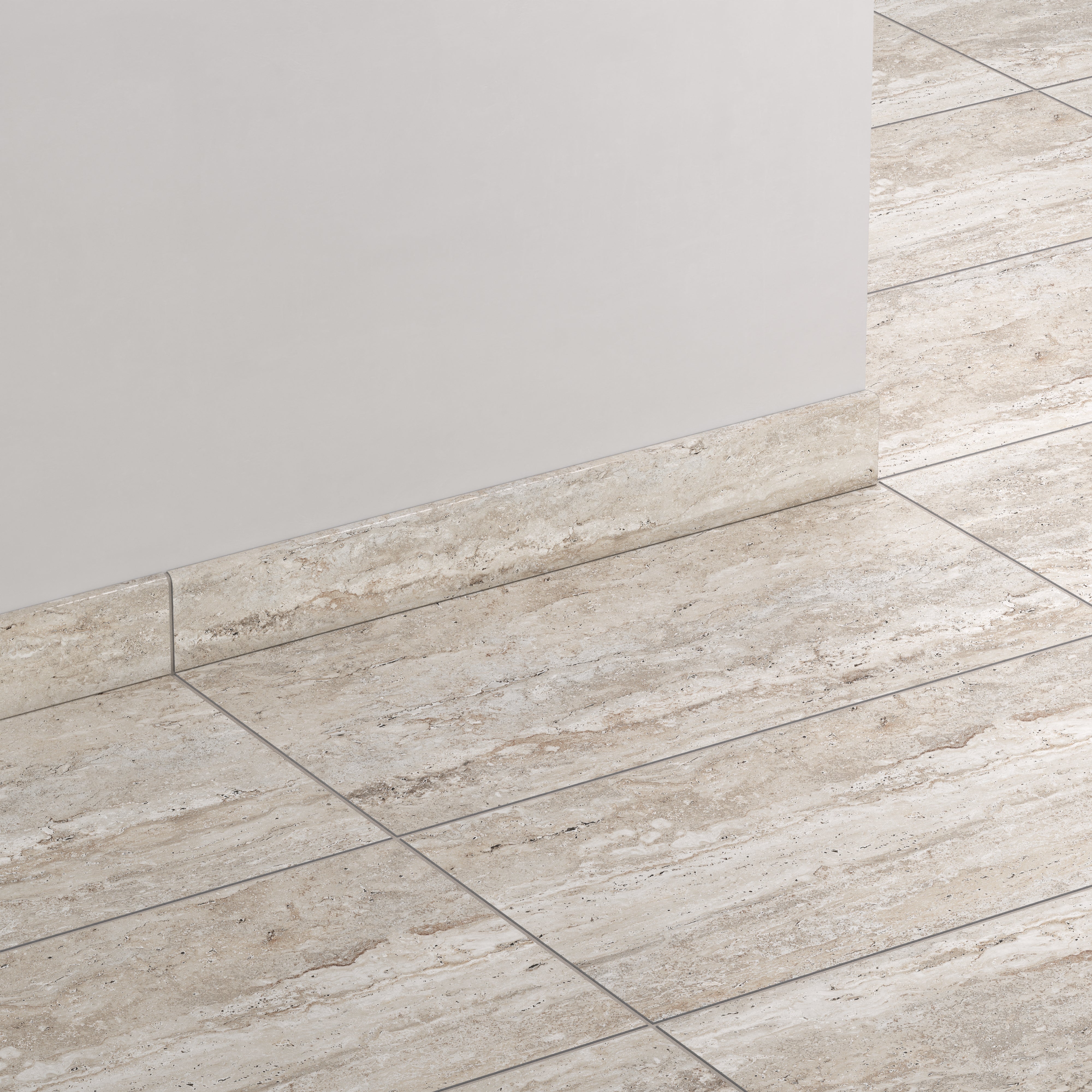 Marlow 3 x 24 Polished Porcelain Bullnose Tile in Silver