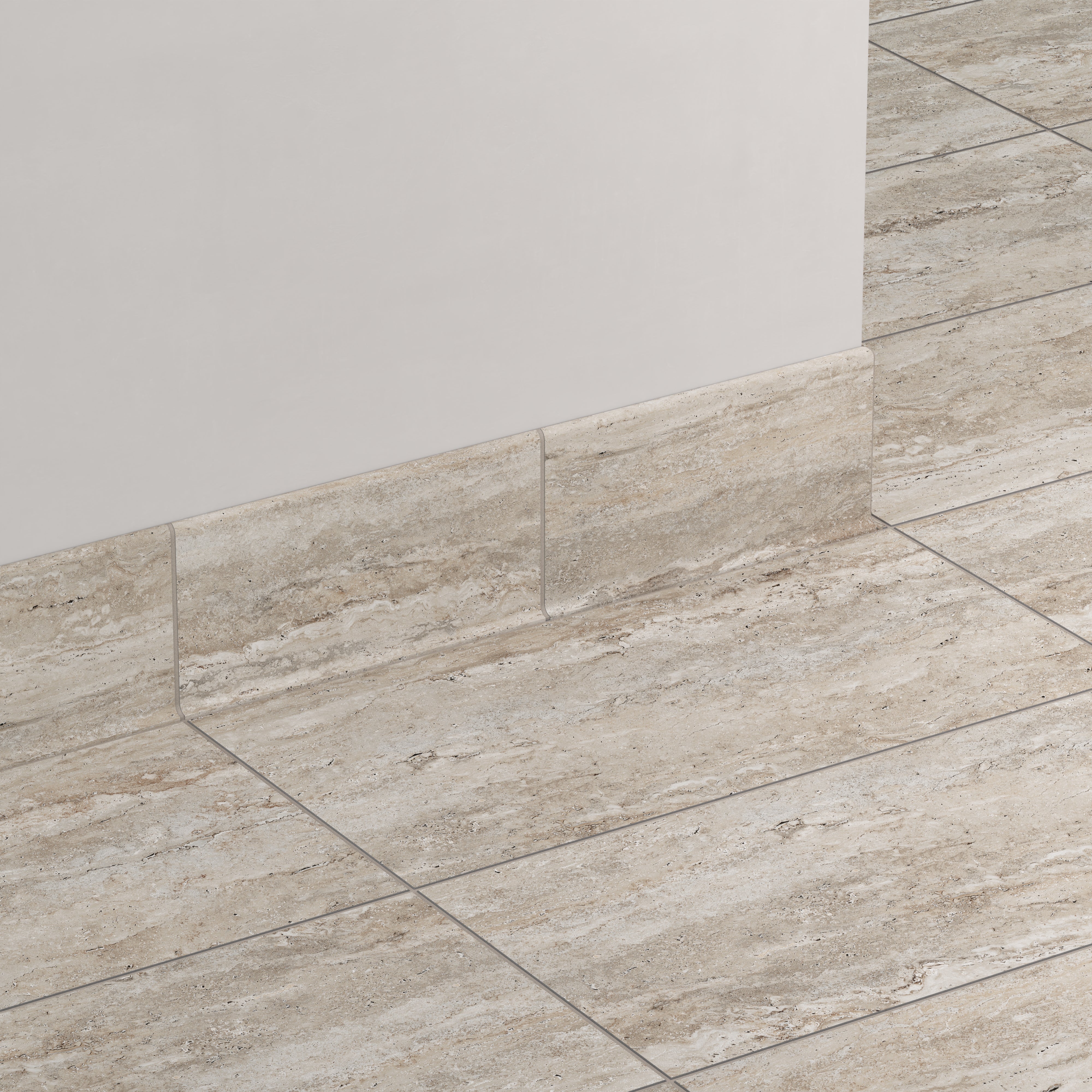 Marlow 6 x 12 Matte Porcelain Cove Base Tile in Silver
