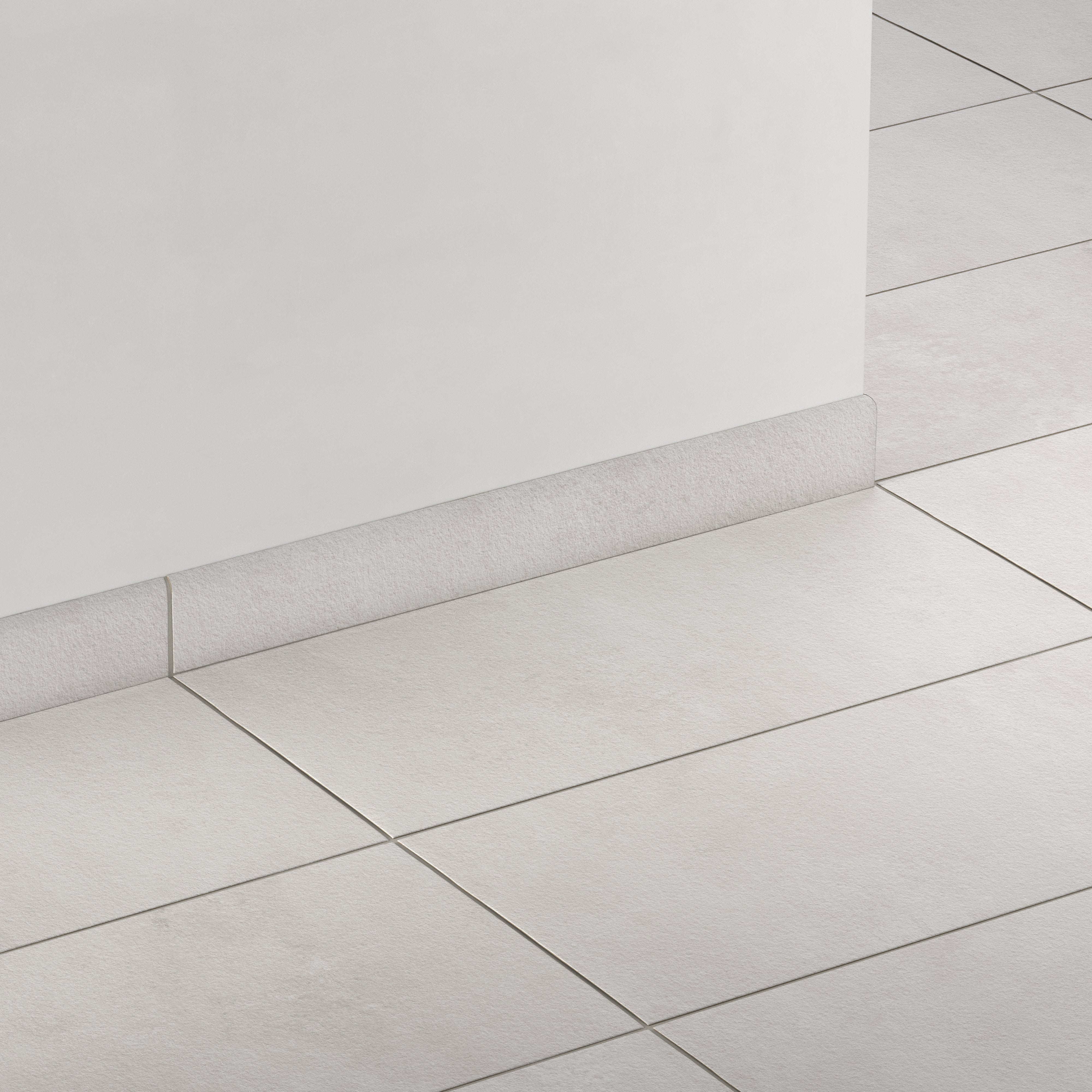 Vesper 3x24 Matte Porcelain Bullnose Tile in Grey
