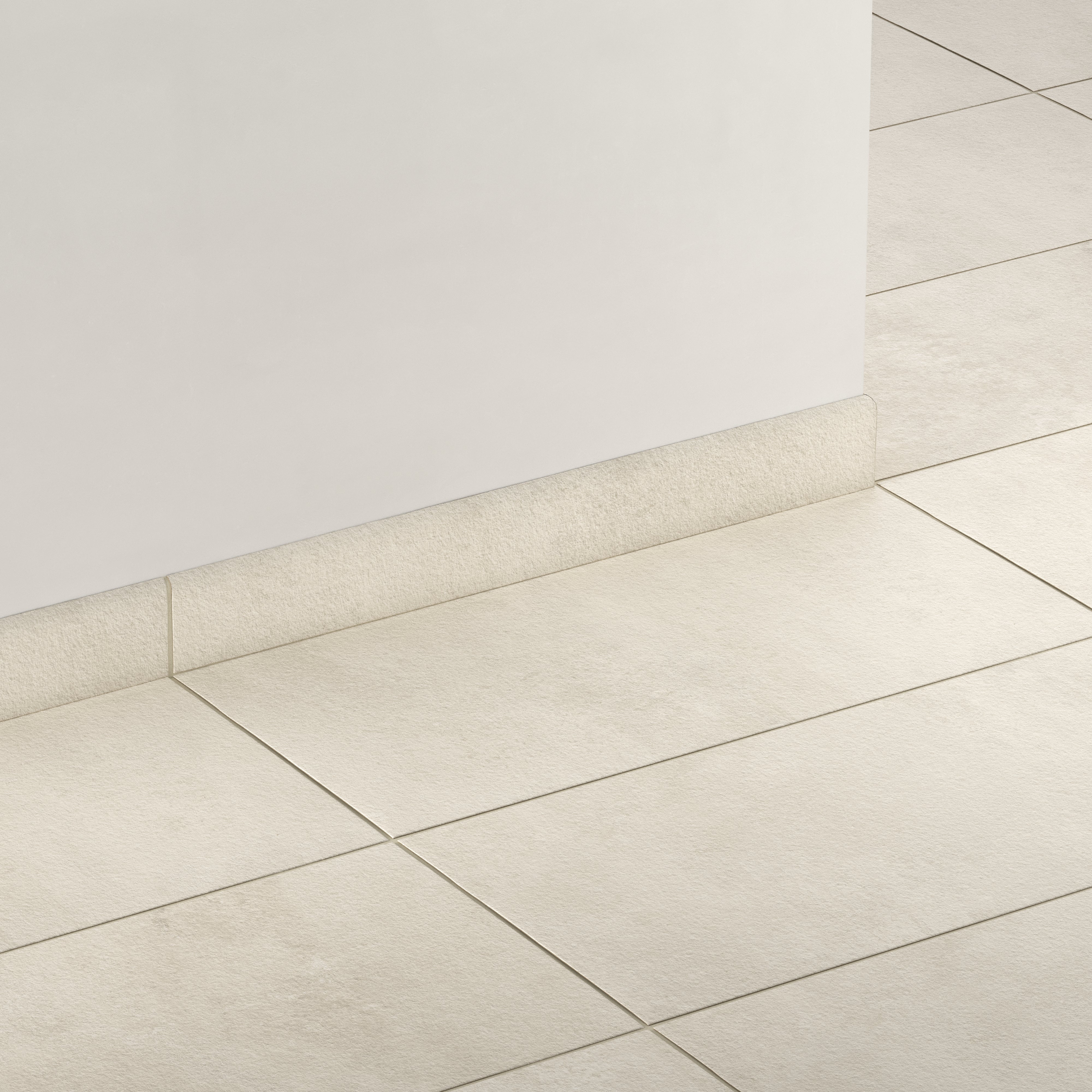 Vesper 3x24 Matte Porcelain Bullnose Tile in Beige