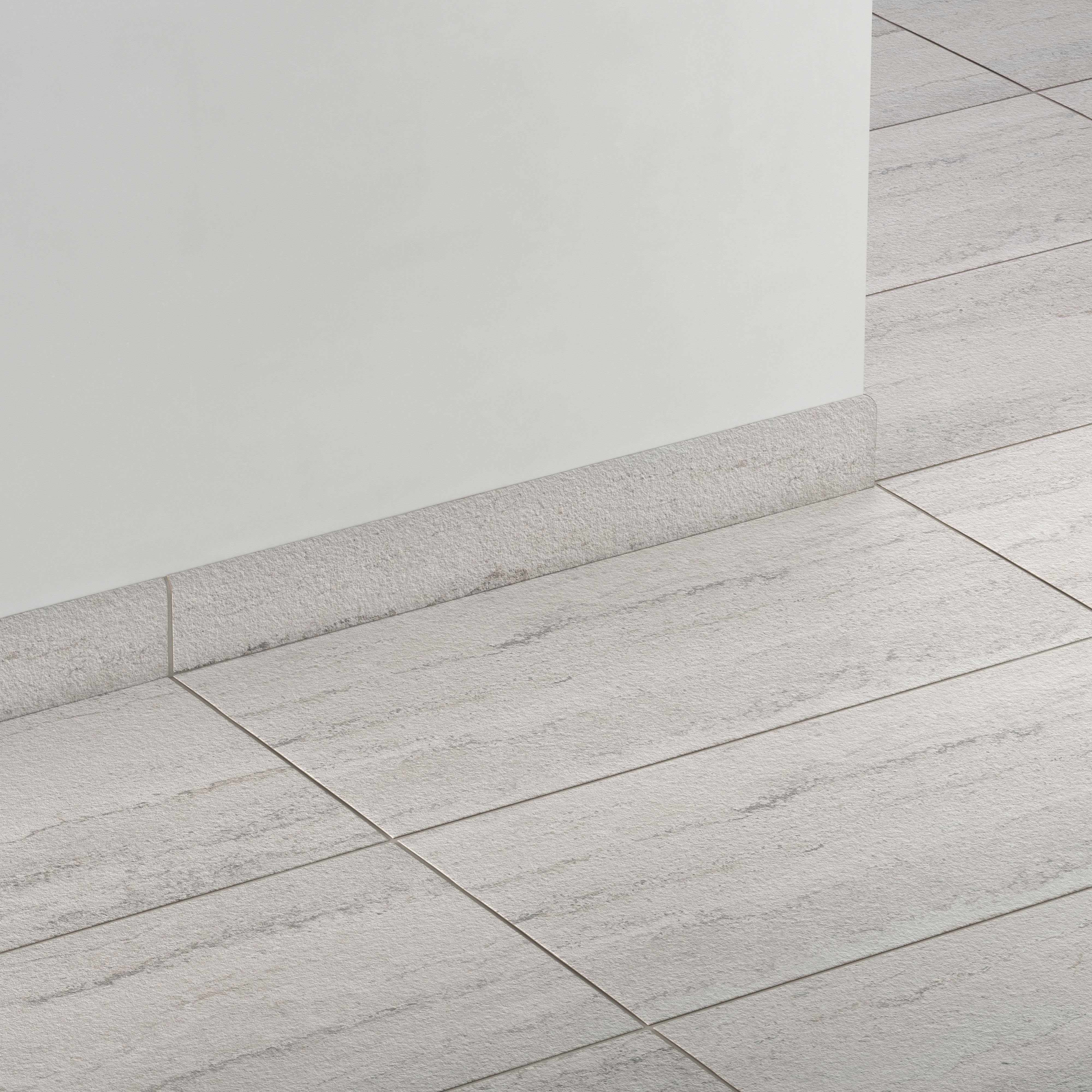 Vesper 3x24 Matte Porcelain Bullnose Tile in Strata Grey