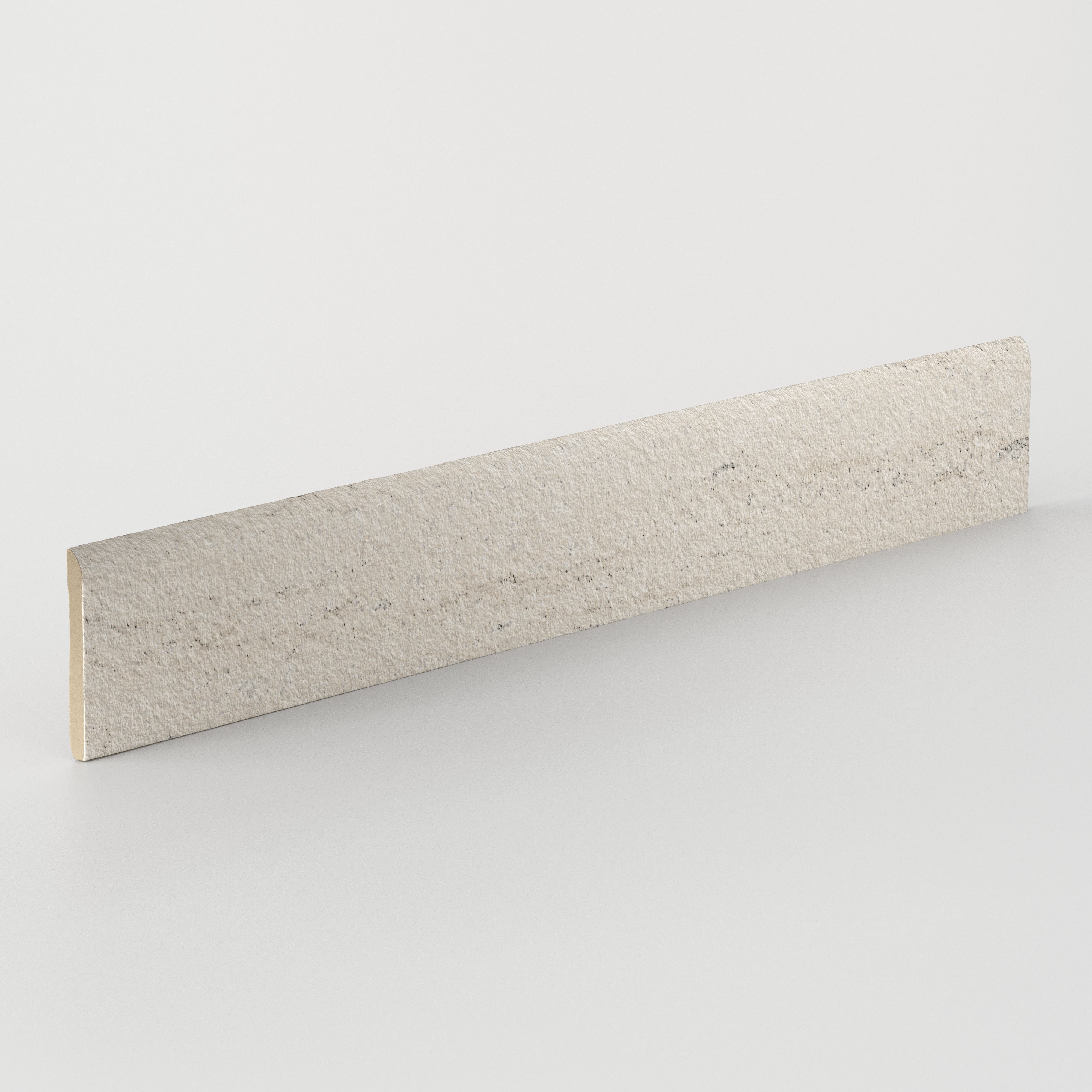 Vesper 3x24 Matte Porcelain Bullnose Tile in Strata Beige