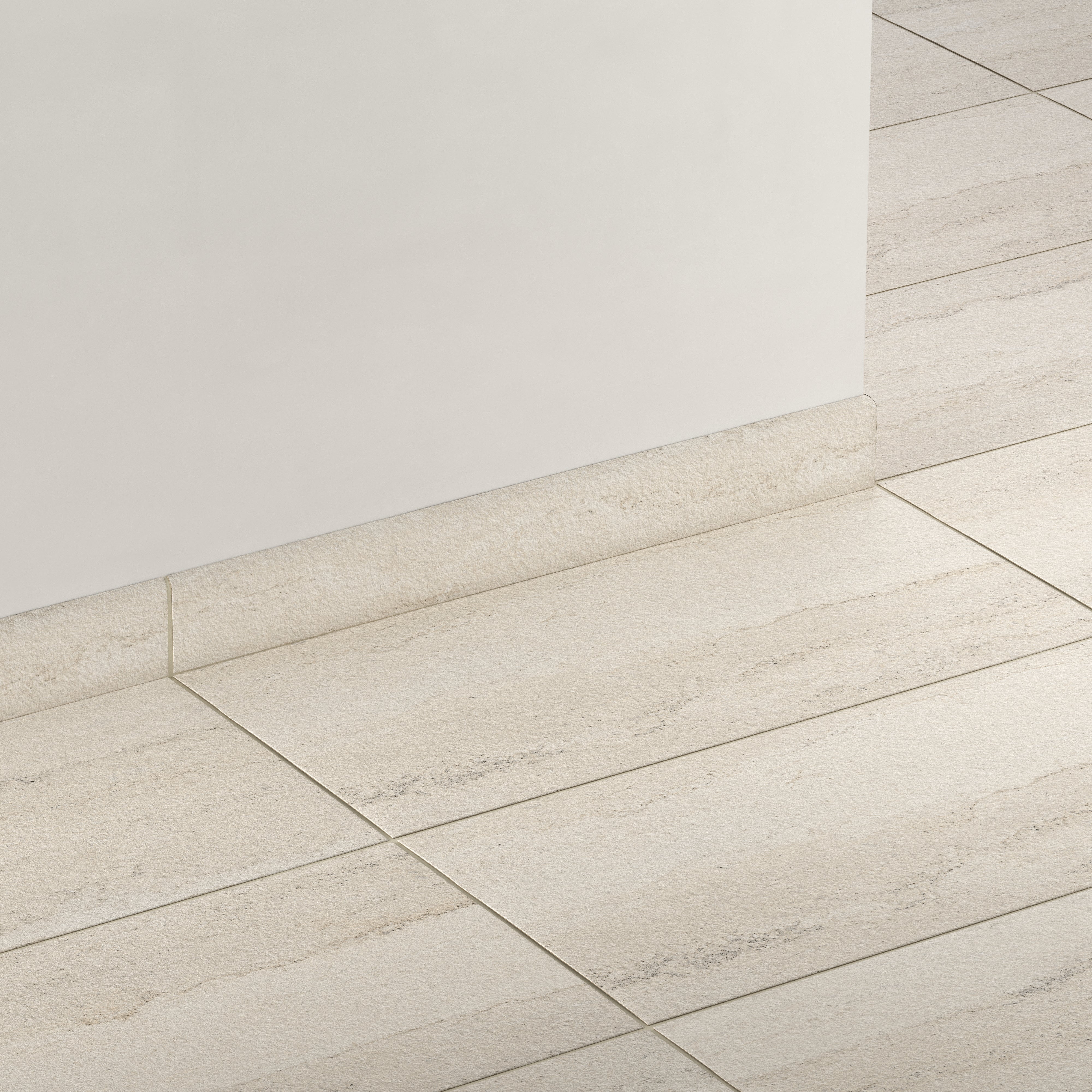 Vesper 3x24 Matte Porcelain Bullnose Tile in Strata Beige