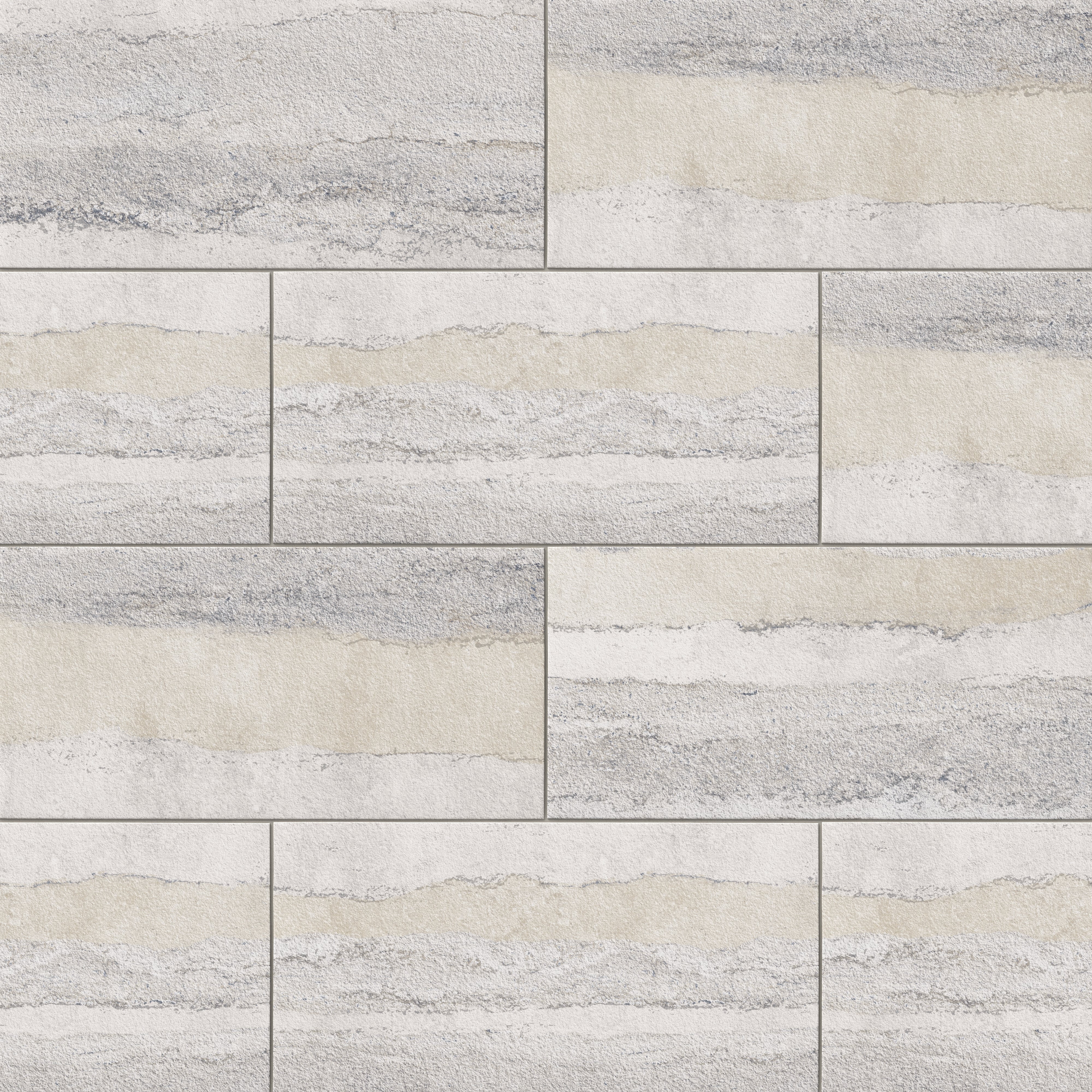 Vesper 12x24 Matte Porcelain Tile in Layered Grey