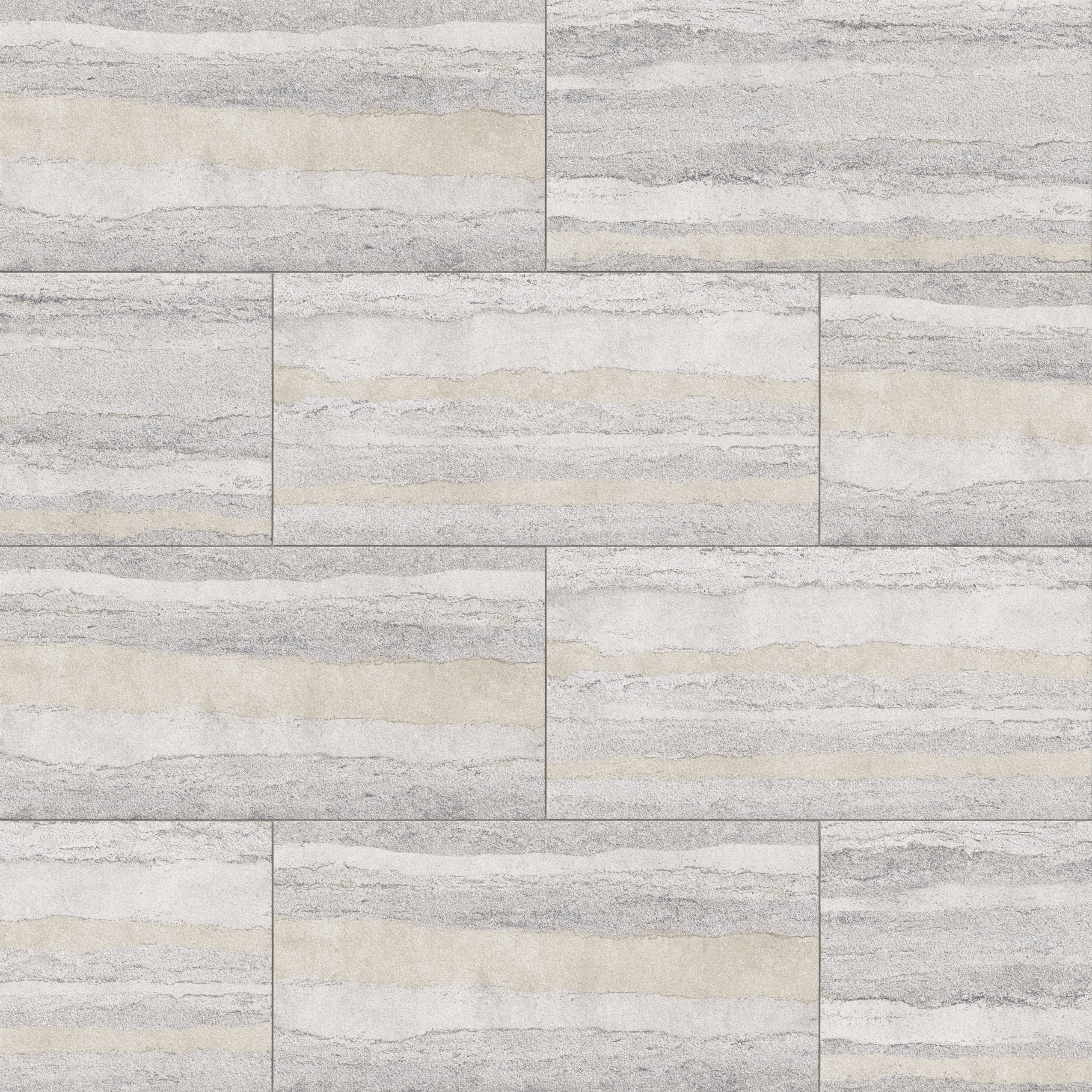 Vesper 24x48 Matte Porcelain Tile in Layered Grey