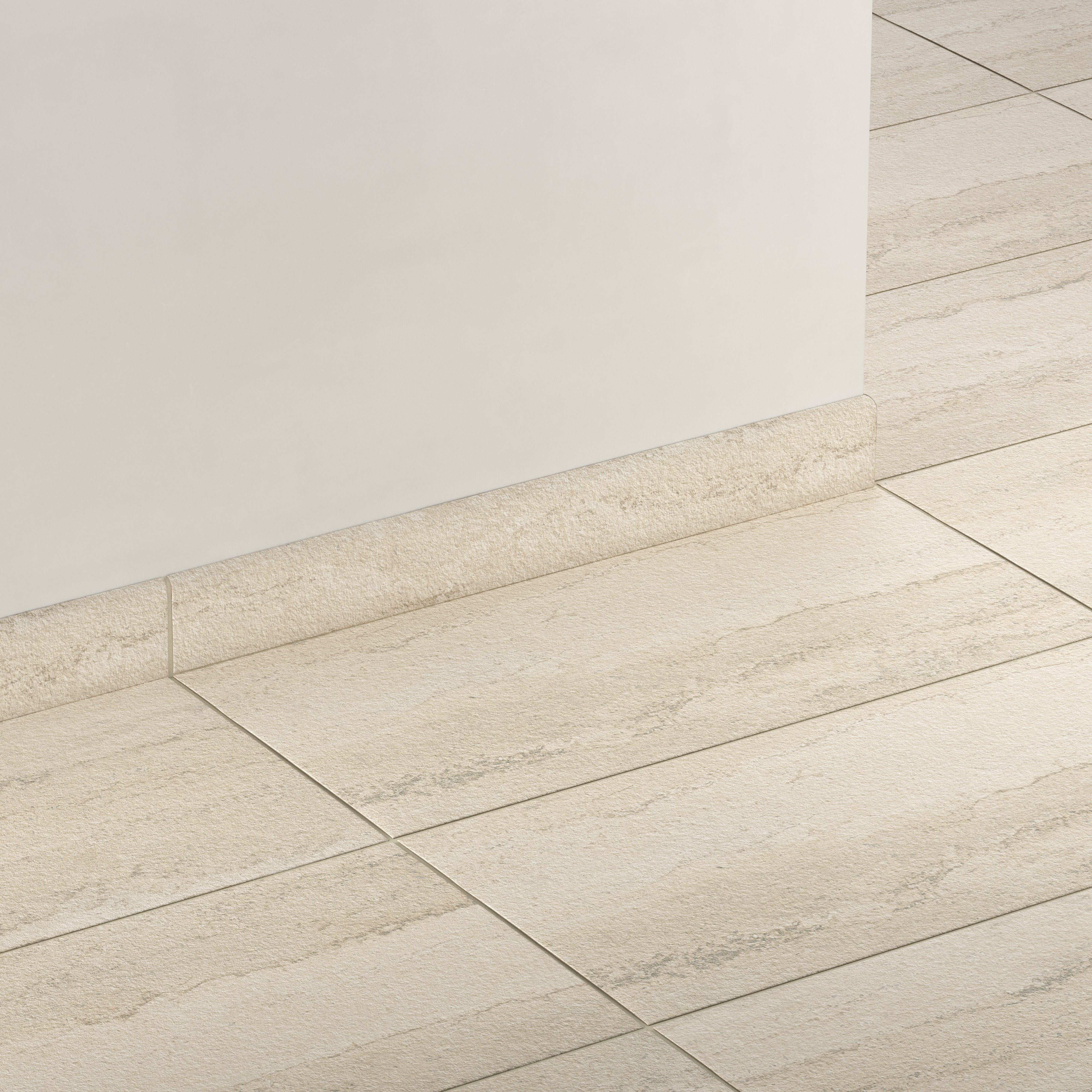 Vesper 3x24 Matte Porcelain Bullnose Tile in Strata Sand