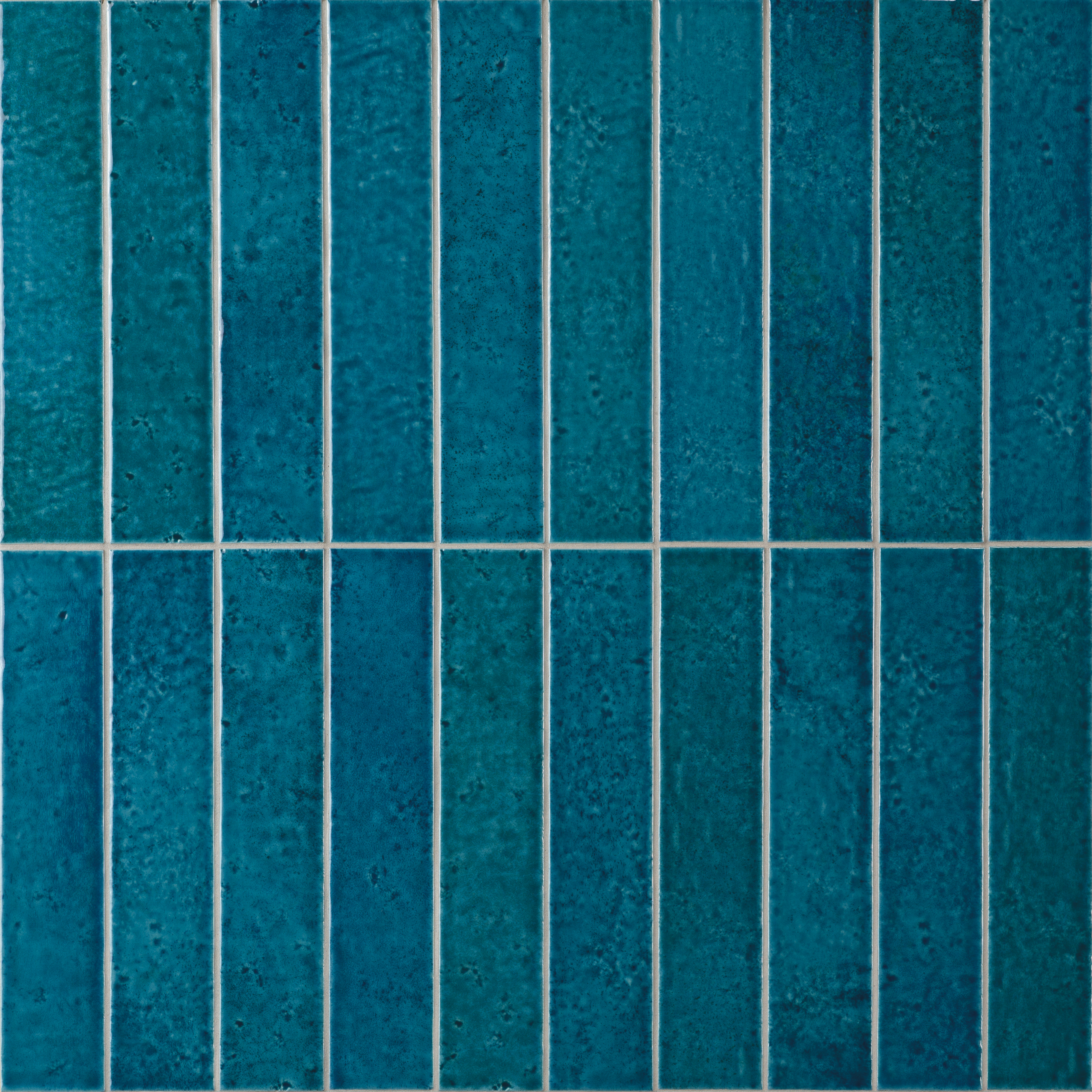 Amelia 2x13 Glossy Crackled Ceramic Tile in Denim