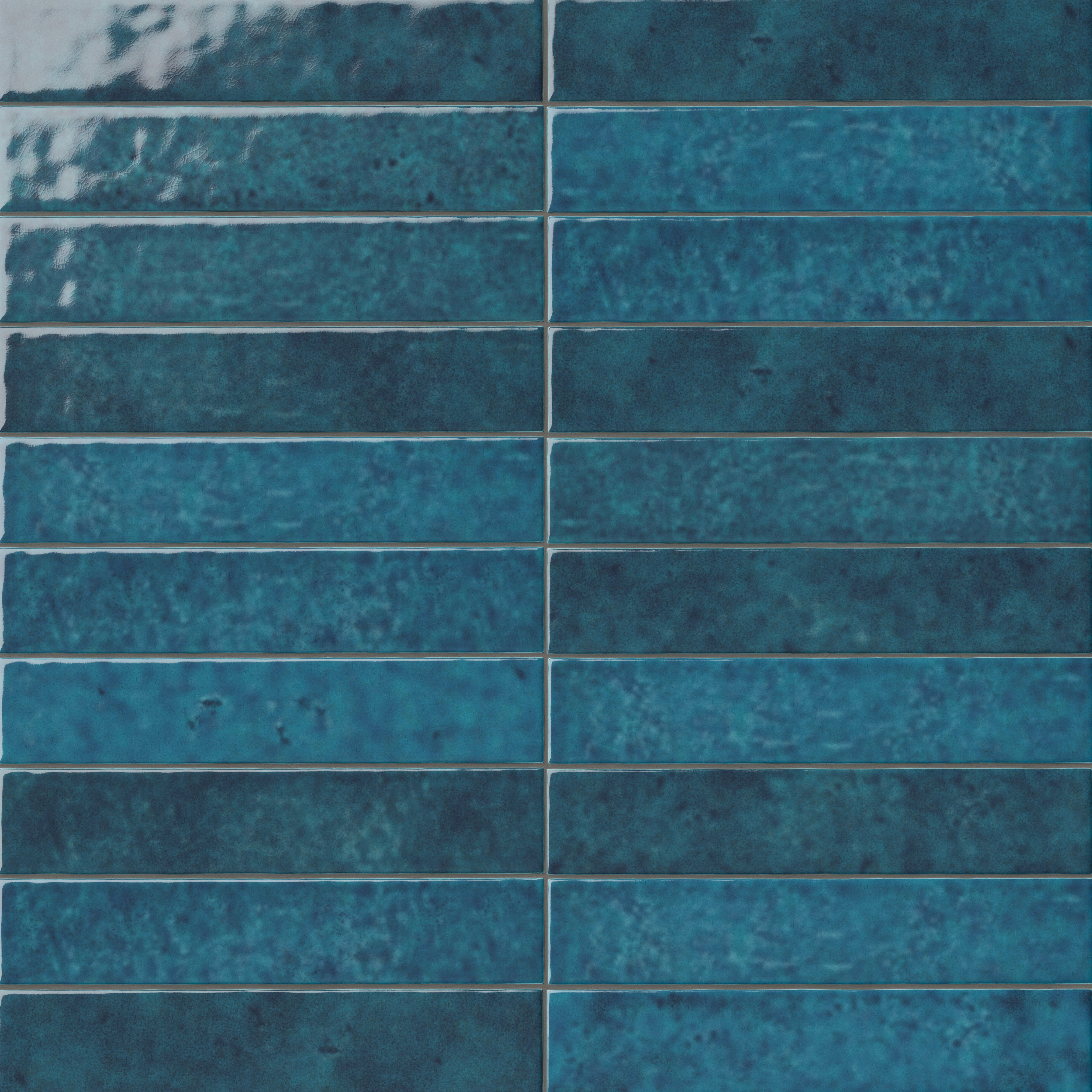 Amelia 2x13 Glossy Crackled Ceramic Tile in Denim