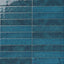 Amelia 2x13 Glossy Crackled Ceramic Tile in Denim