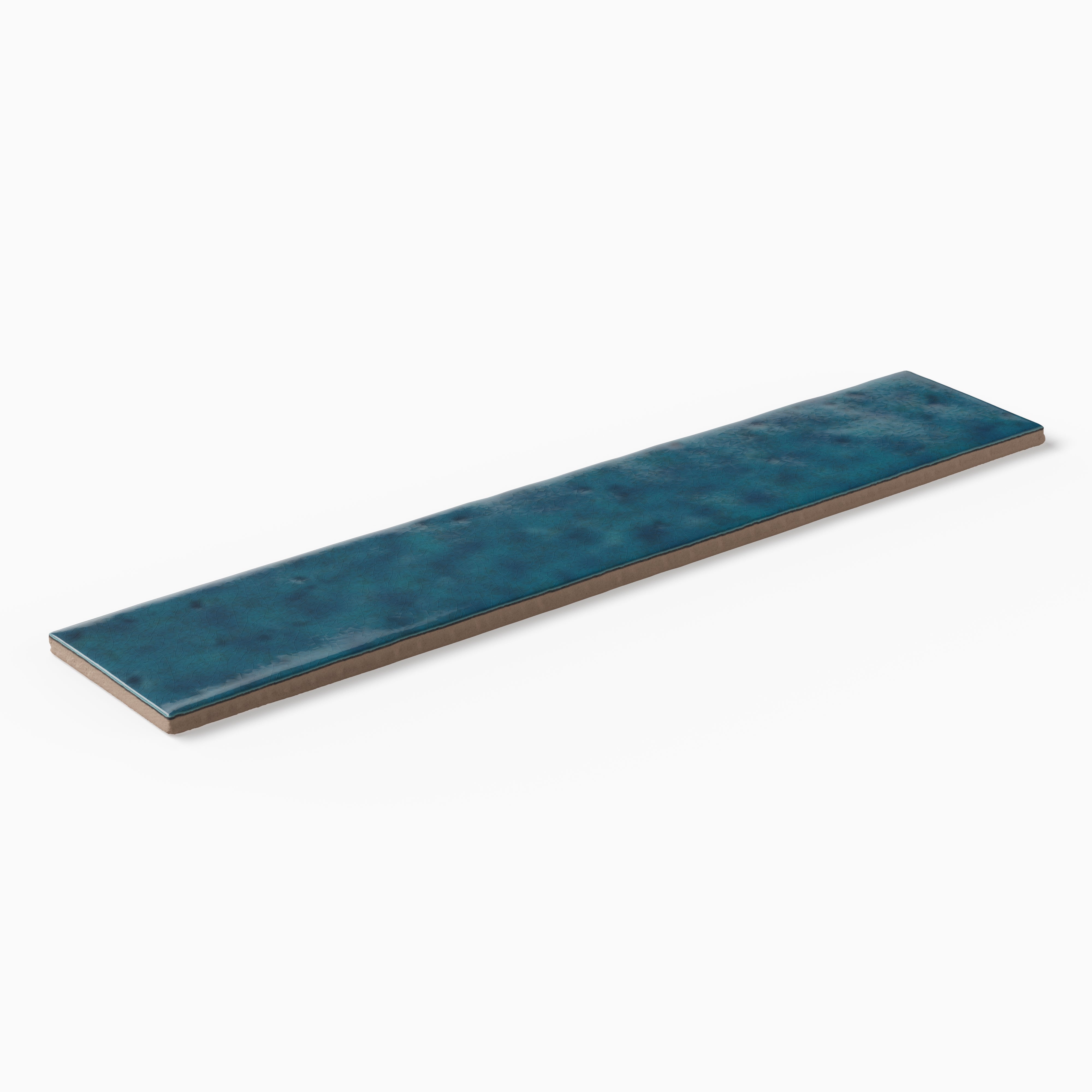 Amelia 2 x 13 Glossy Crackled Ceramic Tile in Denim
