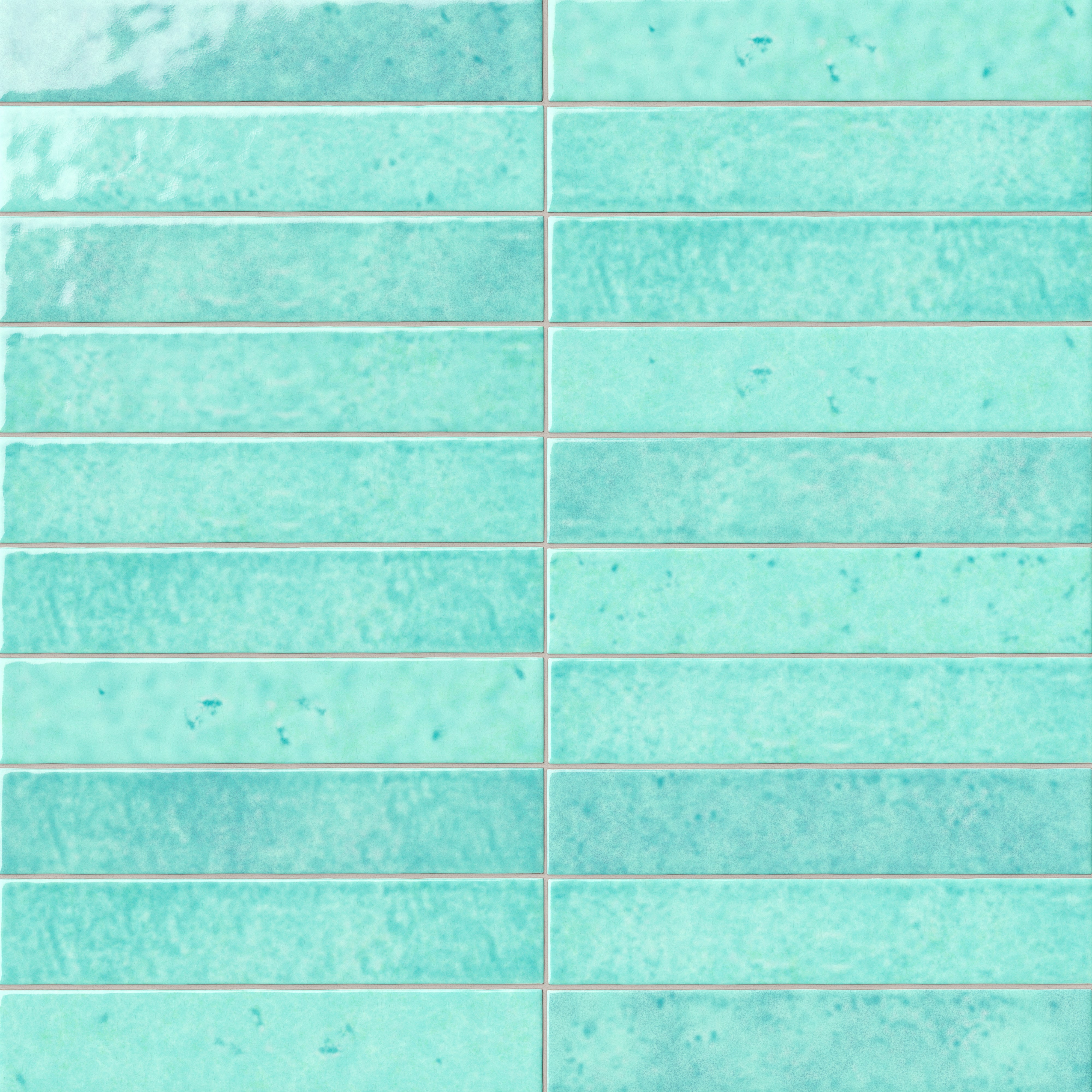 Amelia 2x13 Glossy Crackled Ceramic Tile in Aqua
