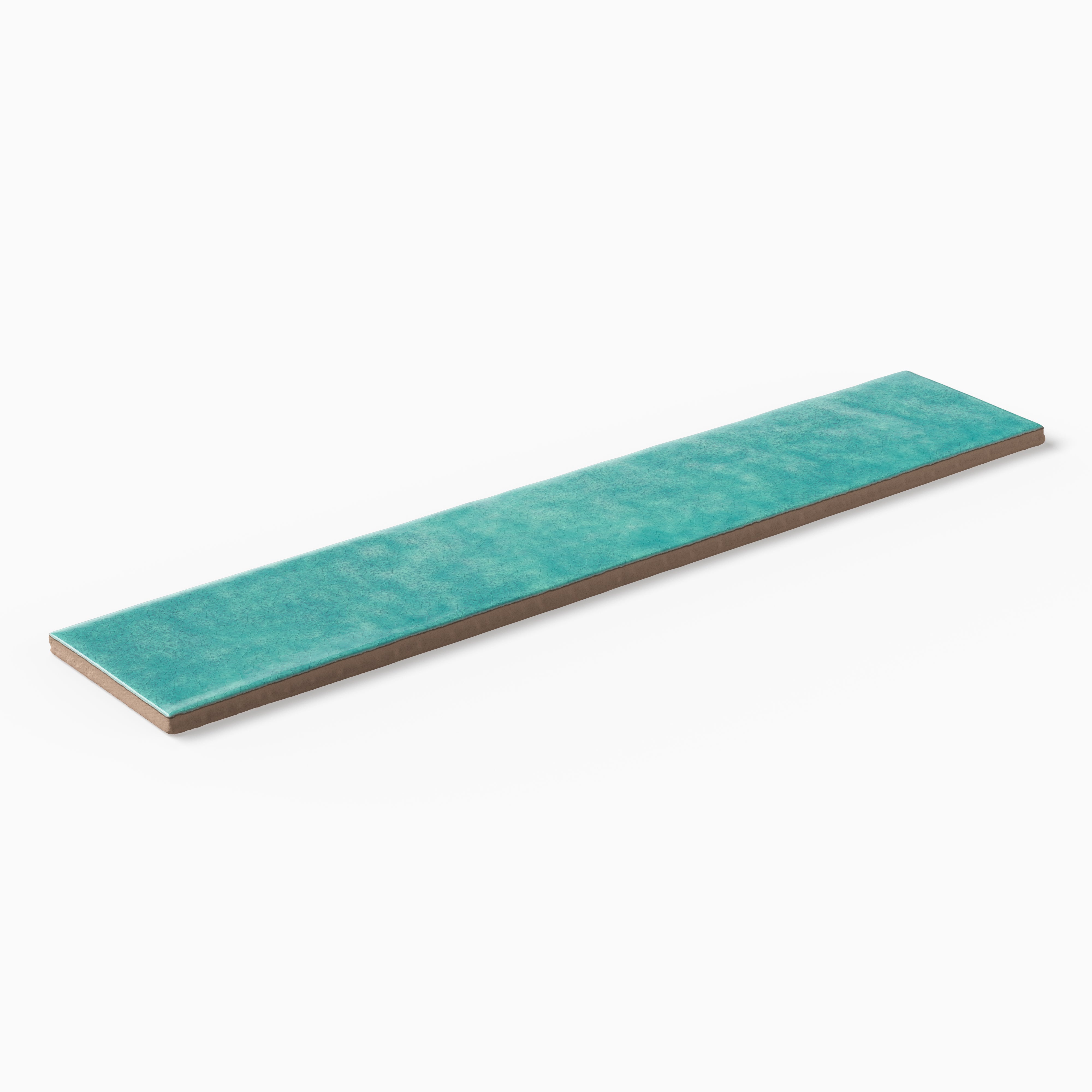 Amelia 2 x 13 Glossy Crackled Ceramic Tile in Aqua