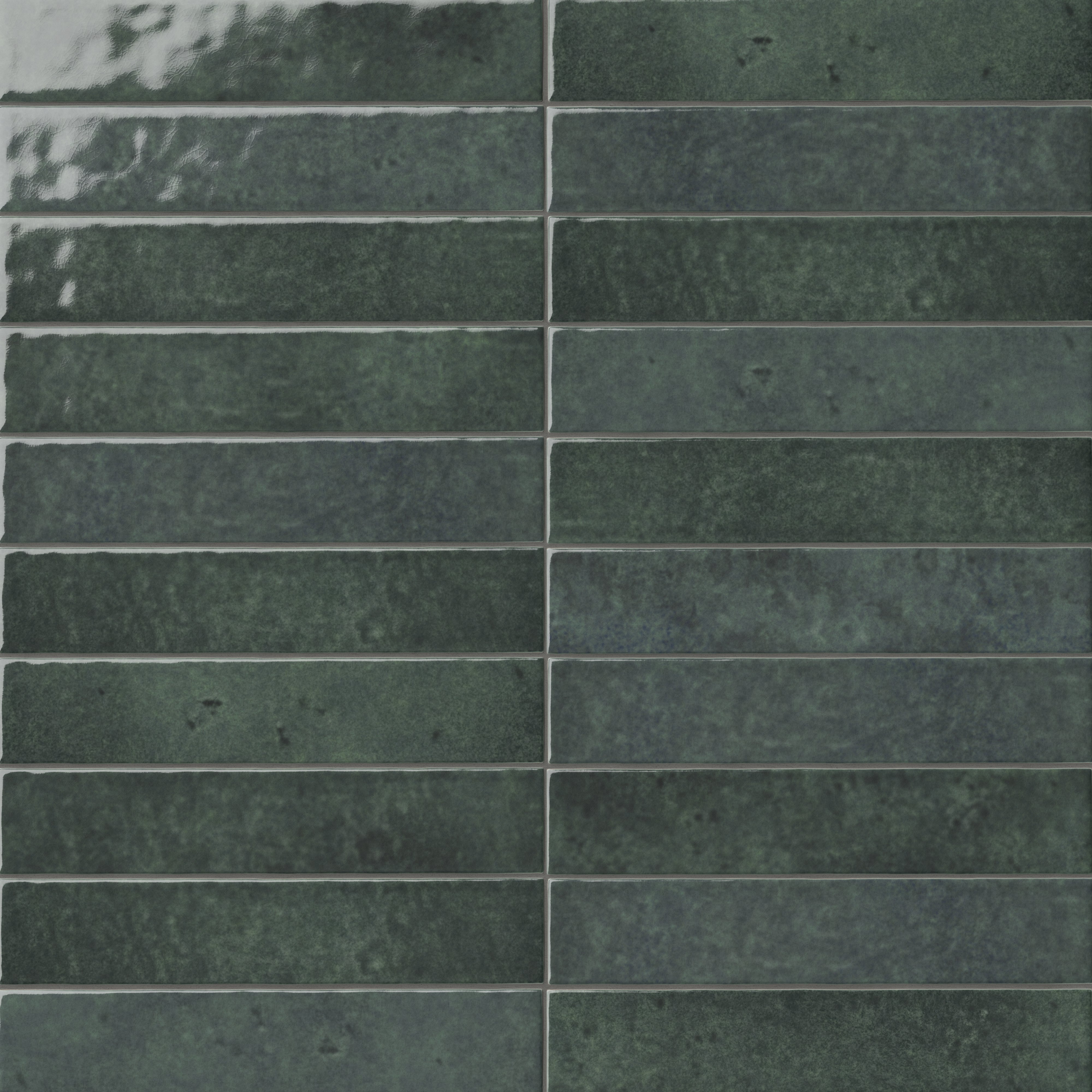 Amelia 2x13 Glossy Crackled Ceramic Tile in Ink