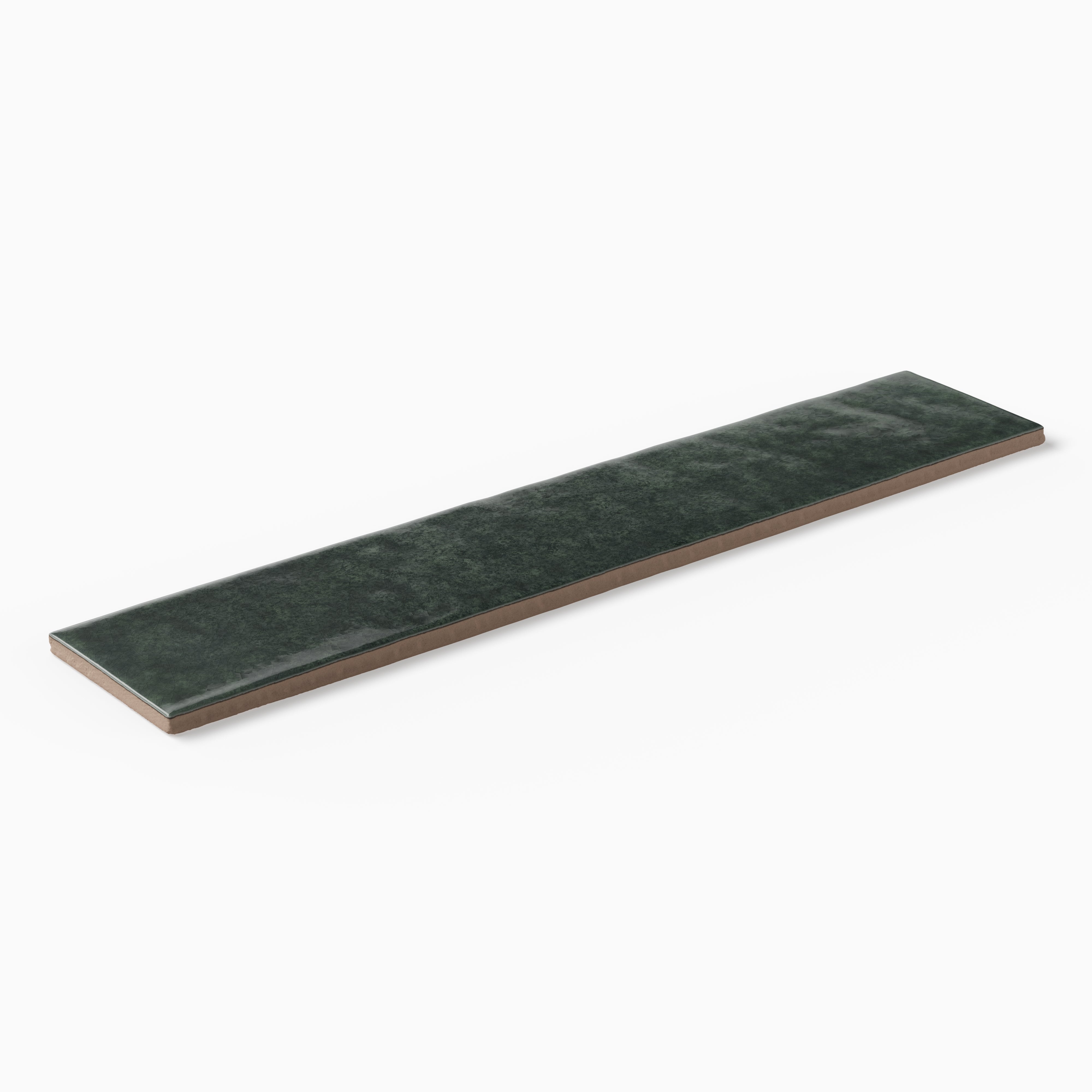 Amelia 2 x 13 Glossy Crackled Ceramic Tile in Ink