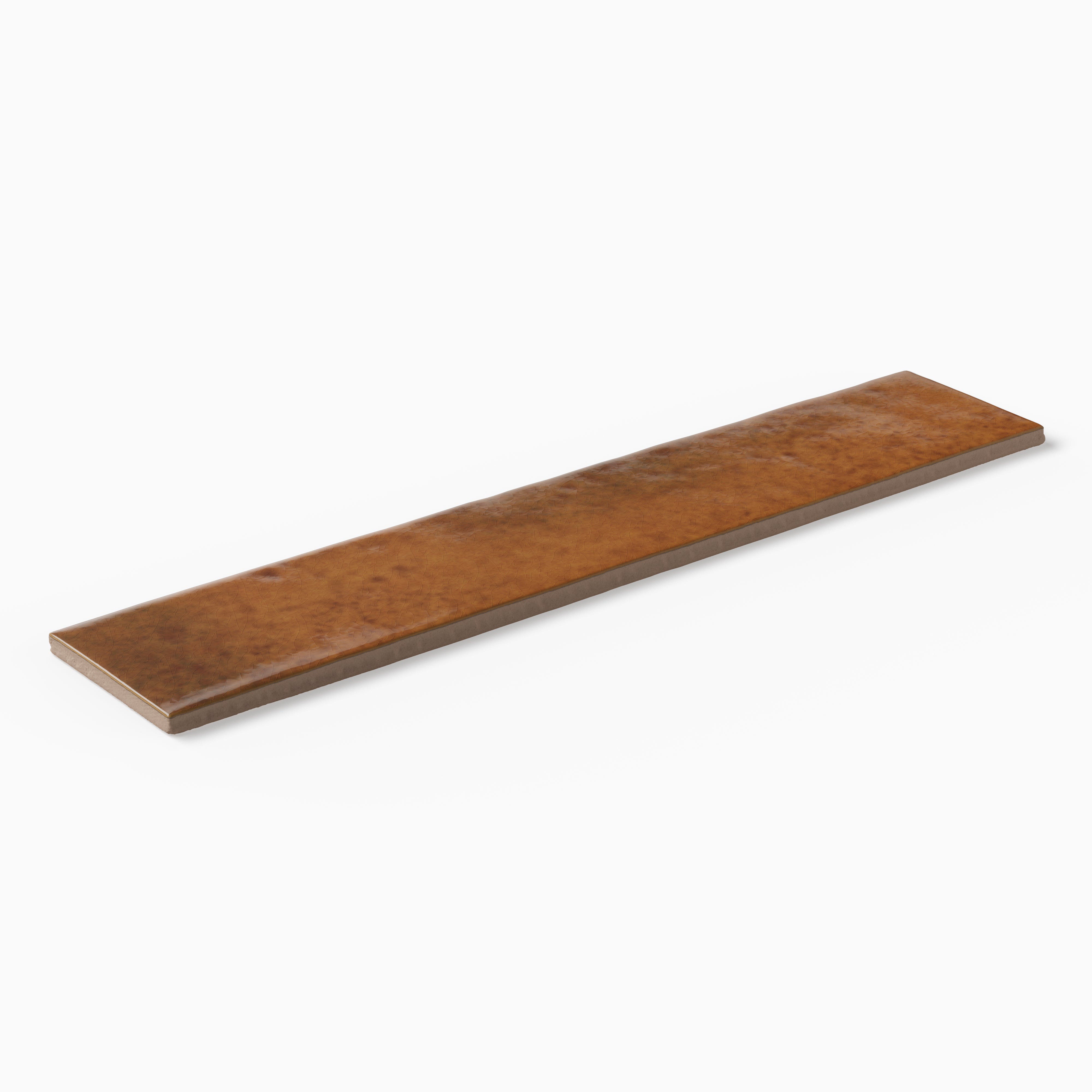 Amelia 2 x 13 Glossy Crackled Ceramic Tile in Turmeric