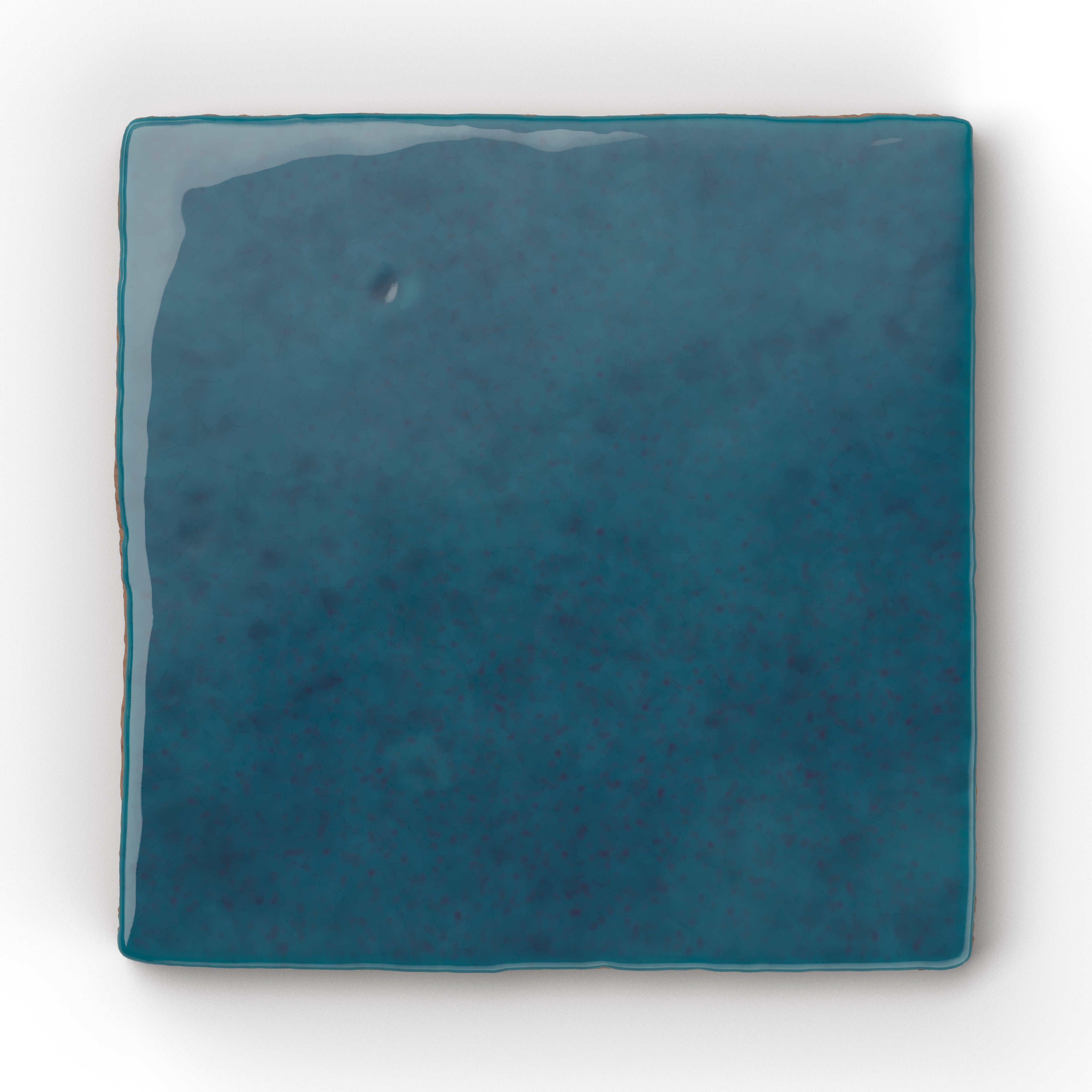 Amelia 4x4 Glossy Crackled Ceramic Tile in Denim