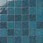 Amelia 4x4 Glossy Crackled Ceramic Tile in Denim