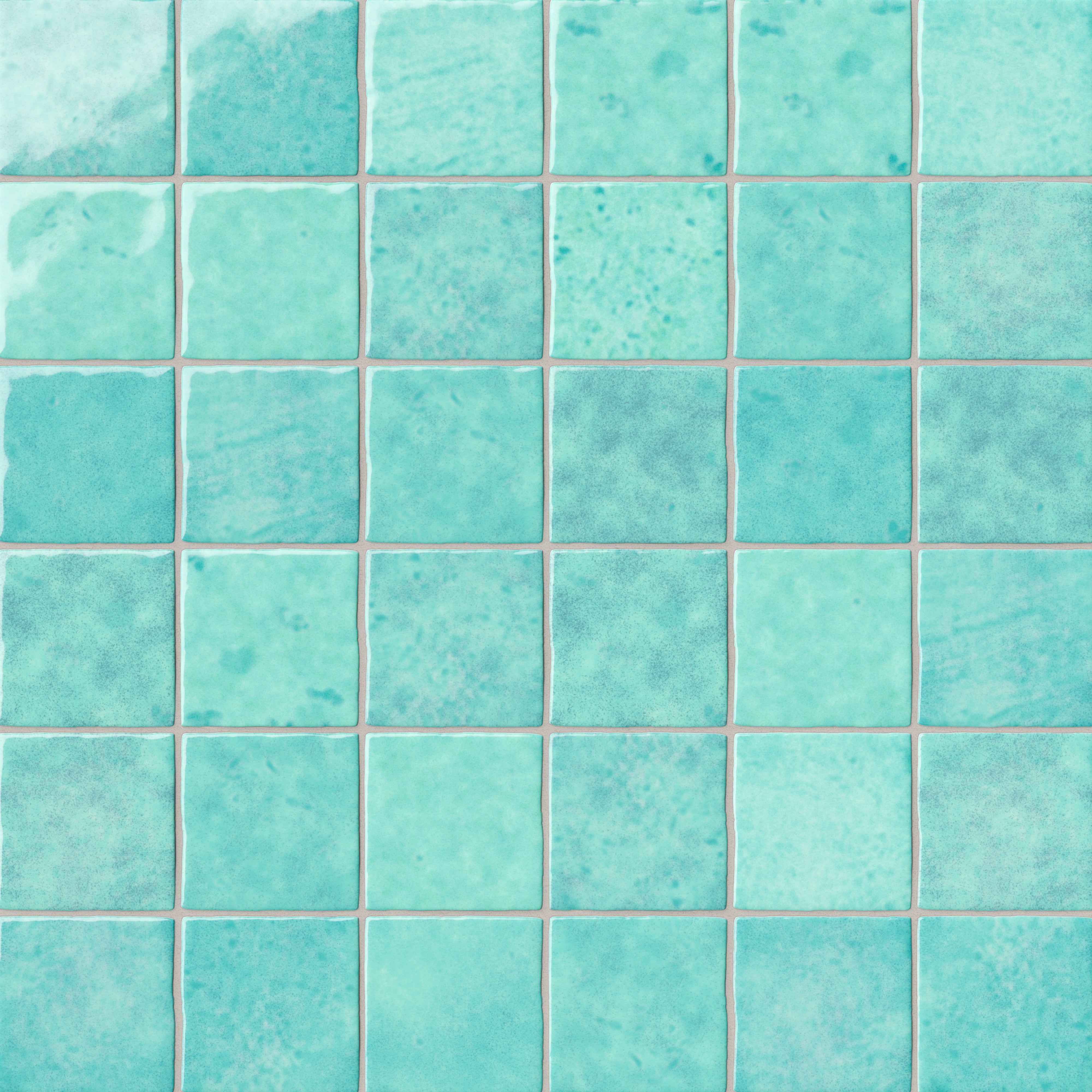 Amelia 4x4 Glossy Crackled Ceramic Tile in Aqua
