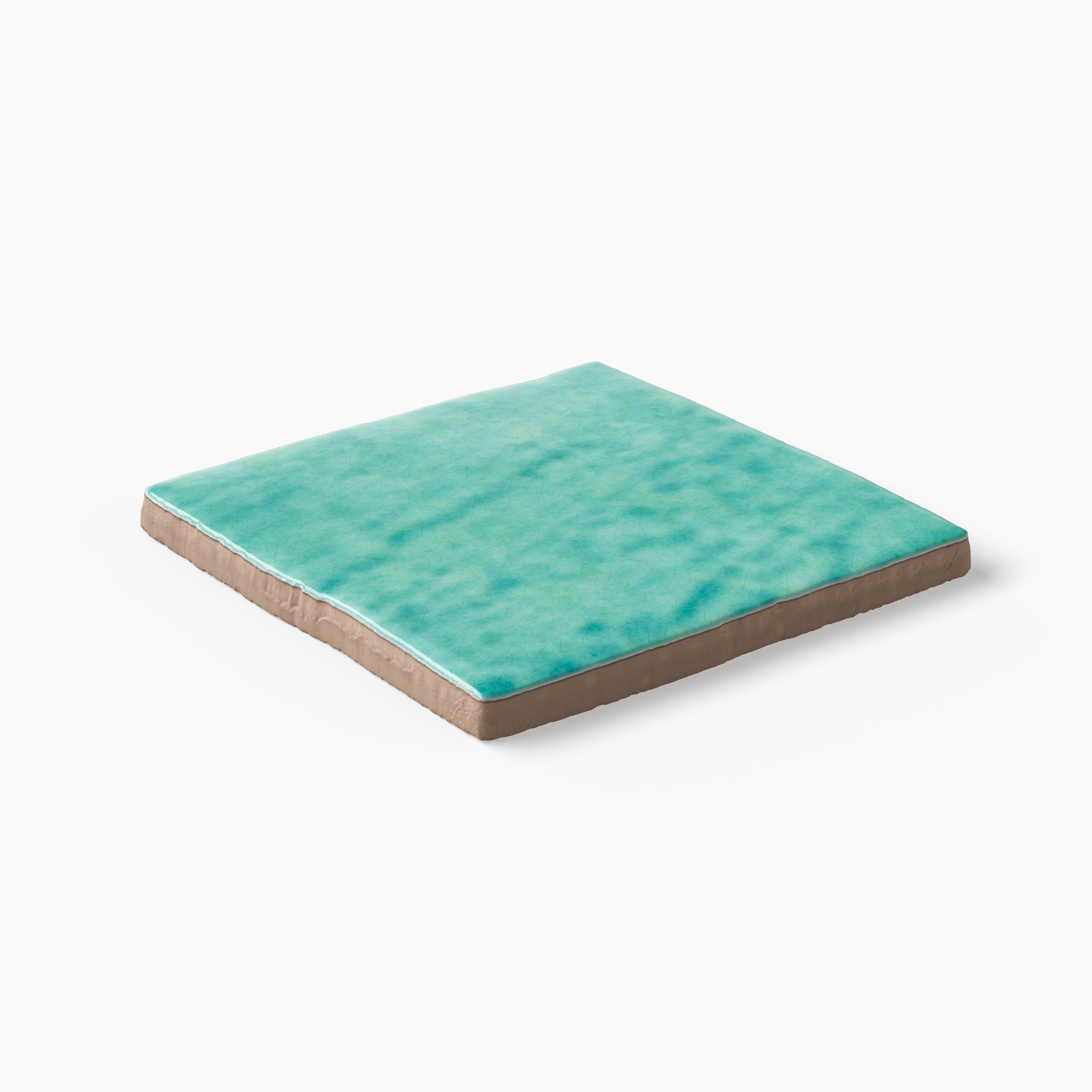 Amelia 4 x 4 Glossy Crackled Ceramic Tile in Aqua