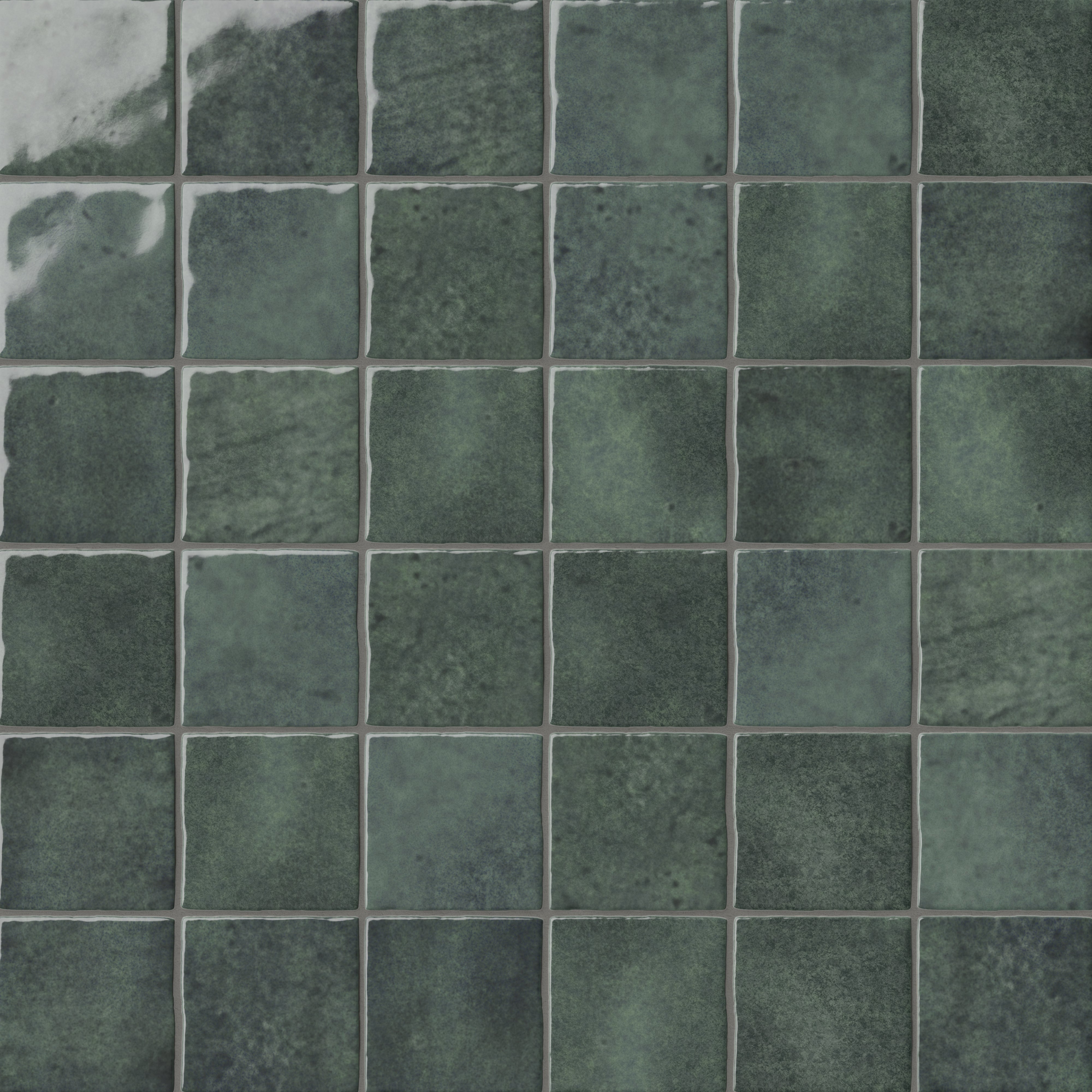 Amelia 4x4 Glossy Crackled Ceramic Tile in Ink