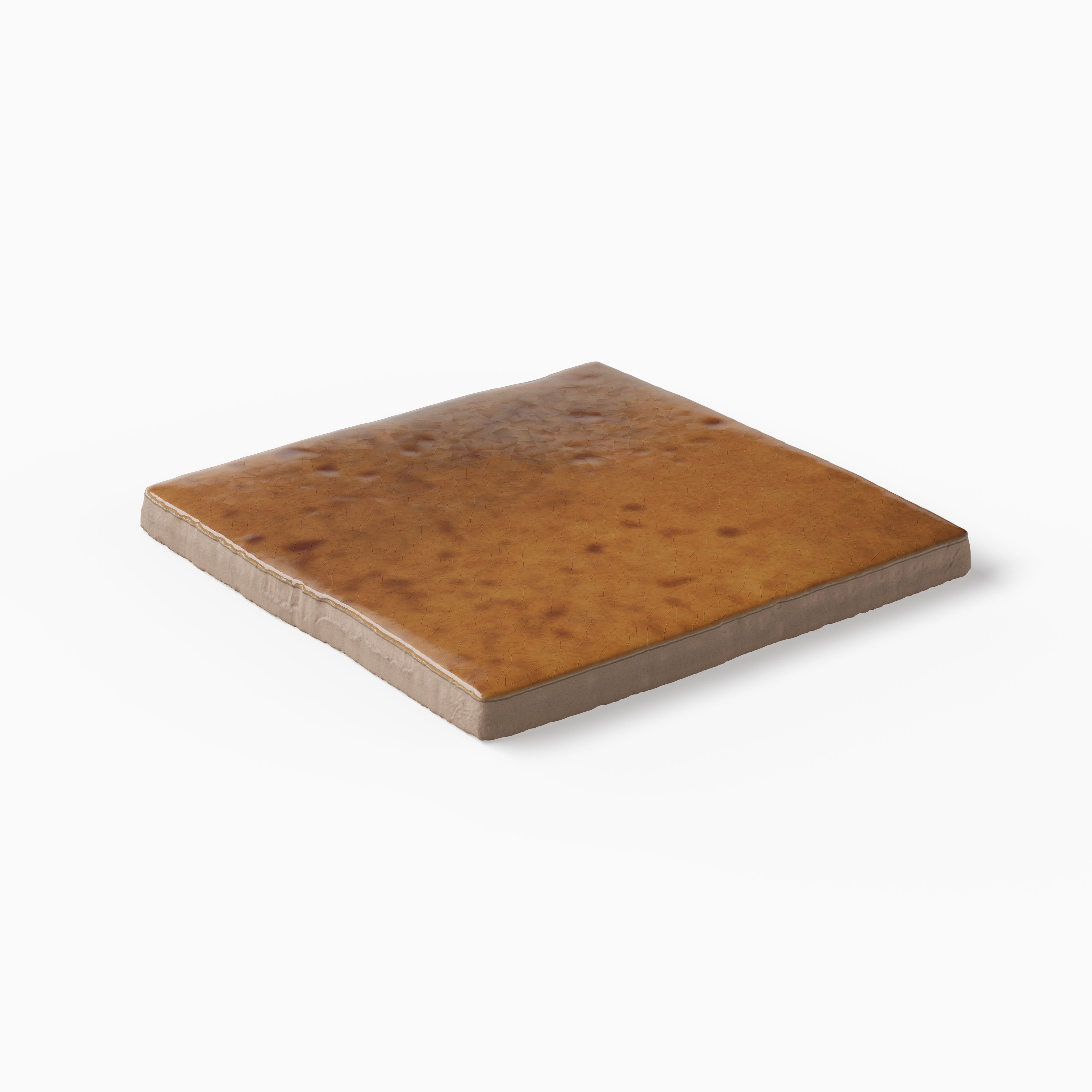 Amelia 4 x 4 Glossy Crackled Ceramic Tile in Turmeric