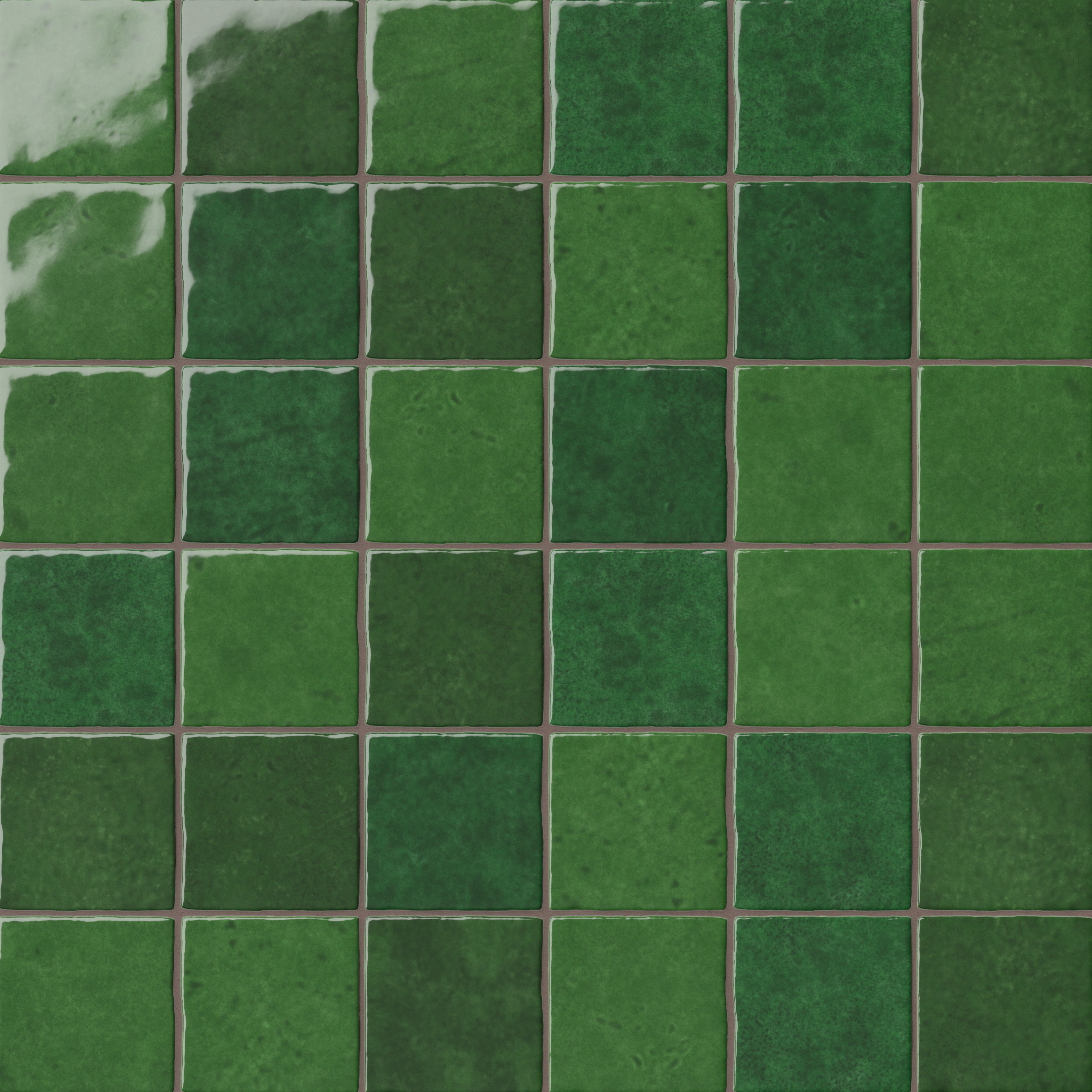 Amelia 4x4 Glossy Crackled Ceramic Tile in Forest