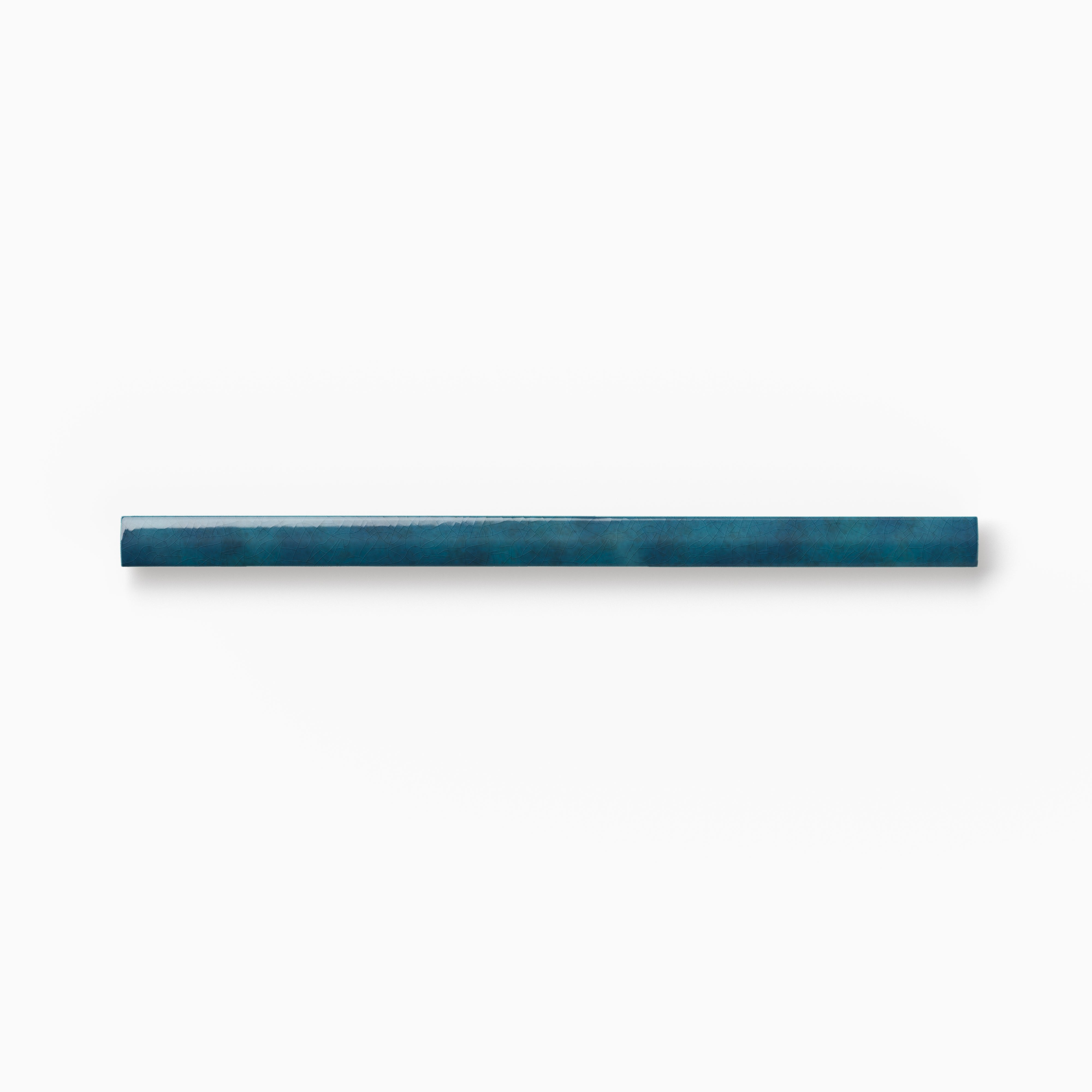 Amelia 0.5x8 Glossy Crackled Ceramic Rounded Edge Trim in Denim