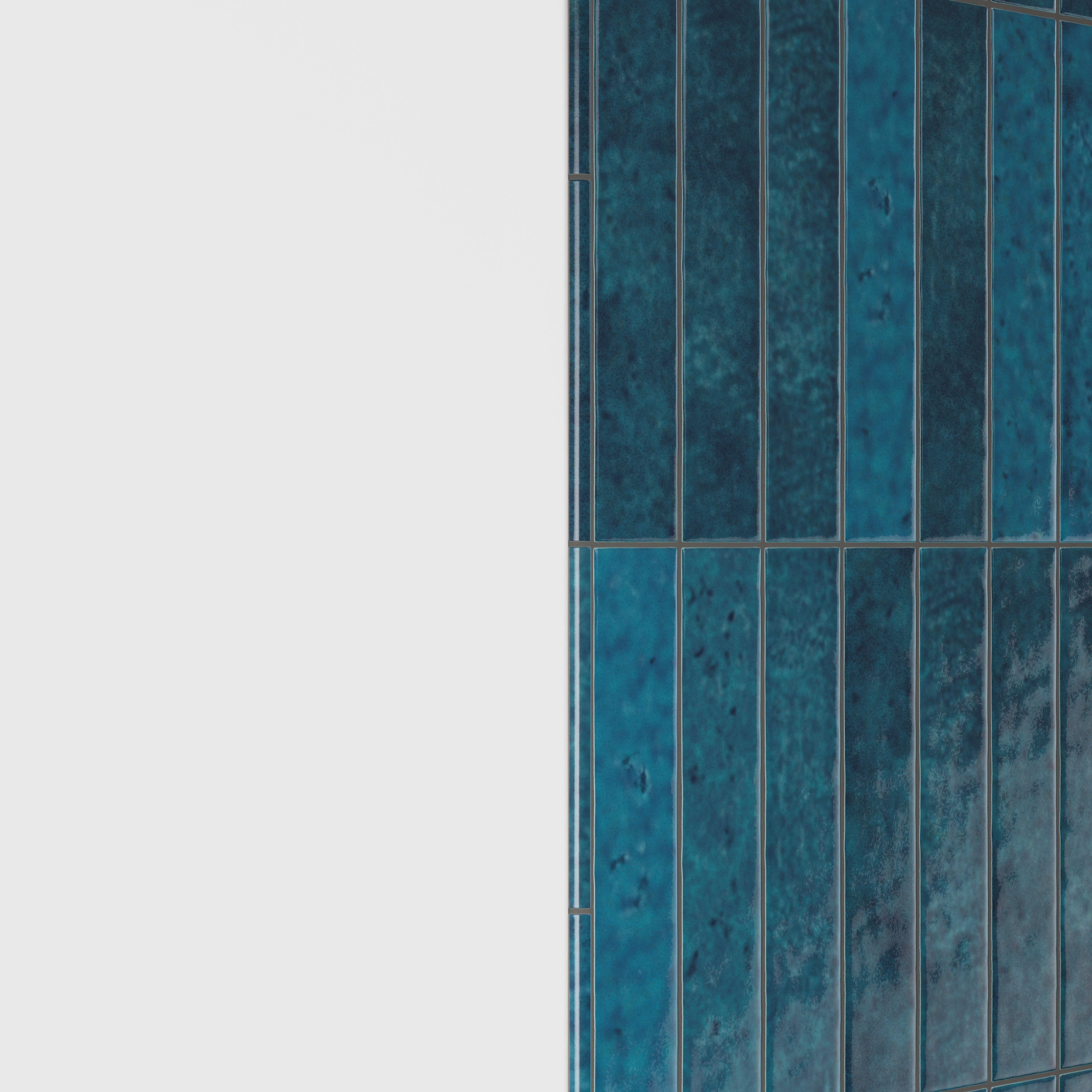 Amelia 0.5 x 8 Glossy Crackled Ceramic Rounded Edge Trim in Denim