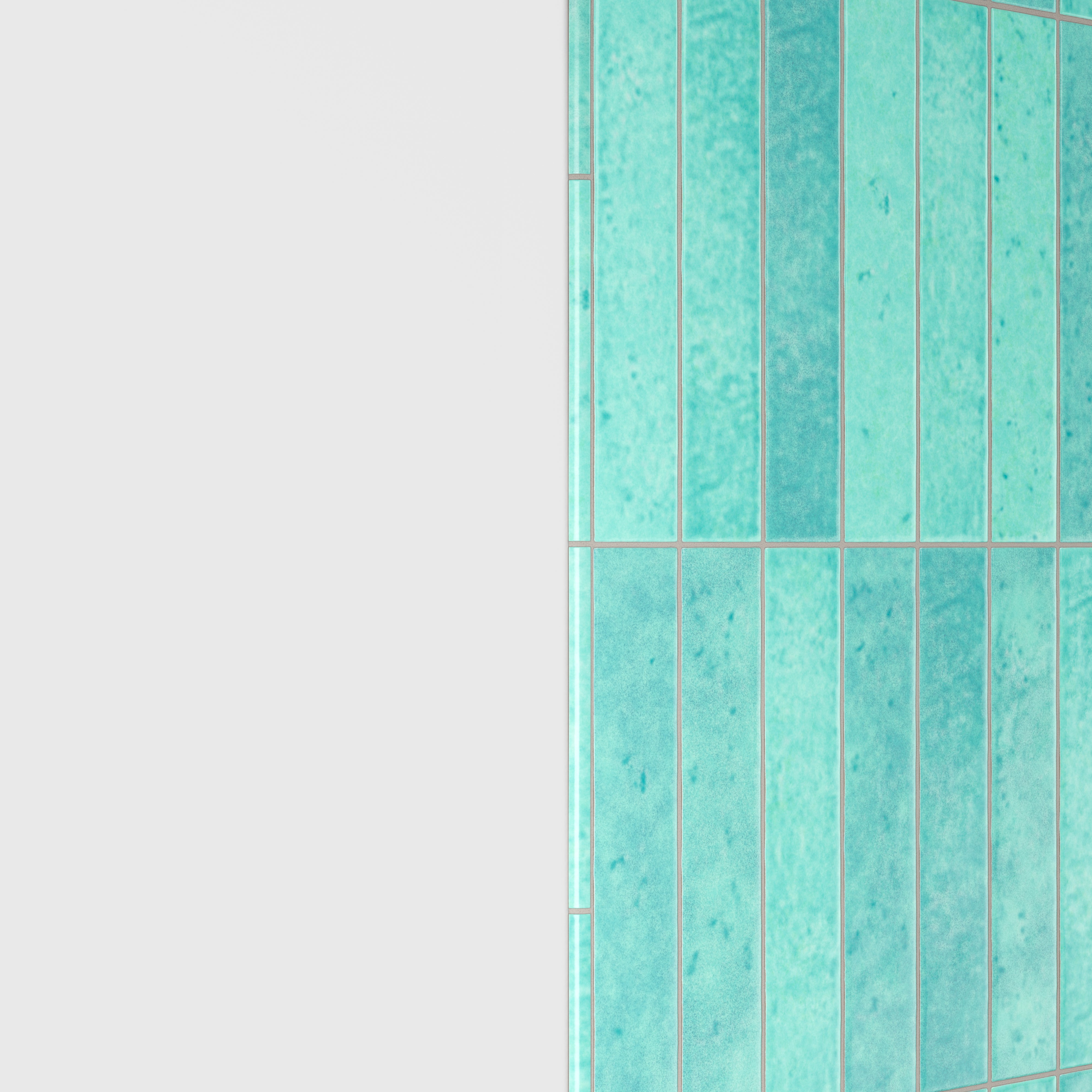 Amelia 0.5 x 8 Glossy Crackled Ceramic Rounded Edge Trim in Aqua