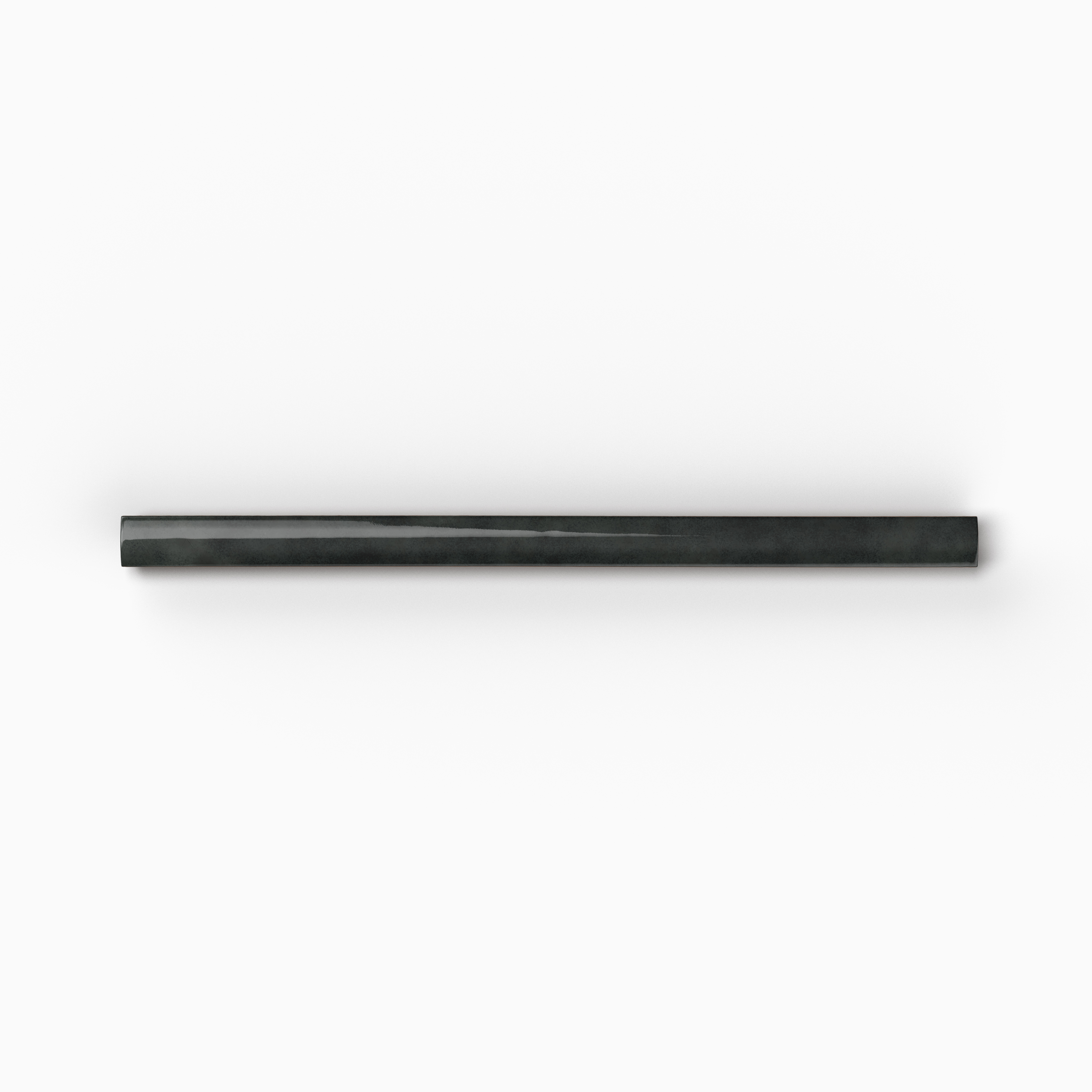 Amelia 0.5x8 Glossy Crackled Ceramic Rounded Edge Trim in Ink