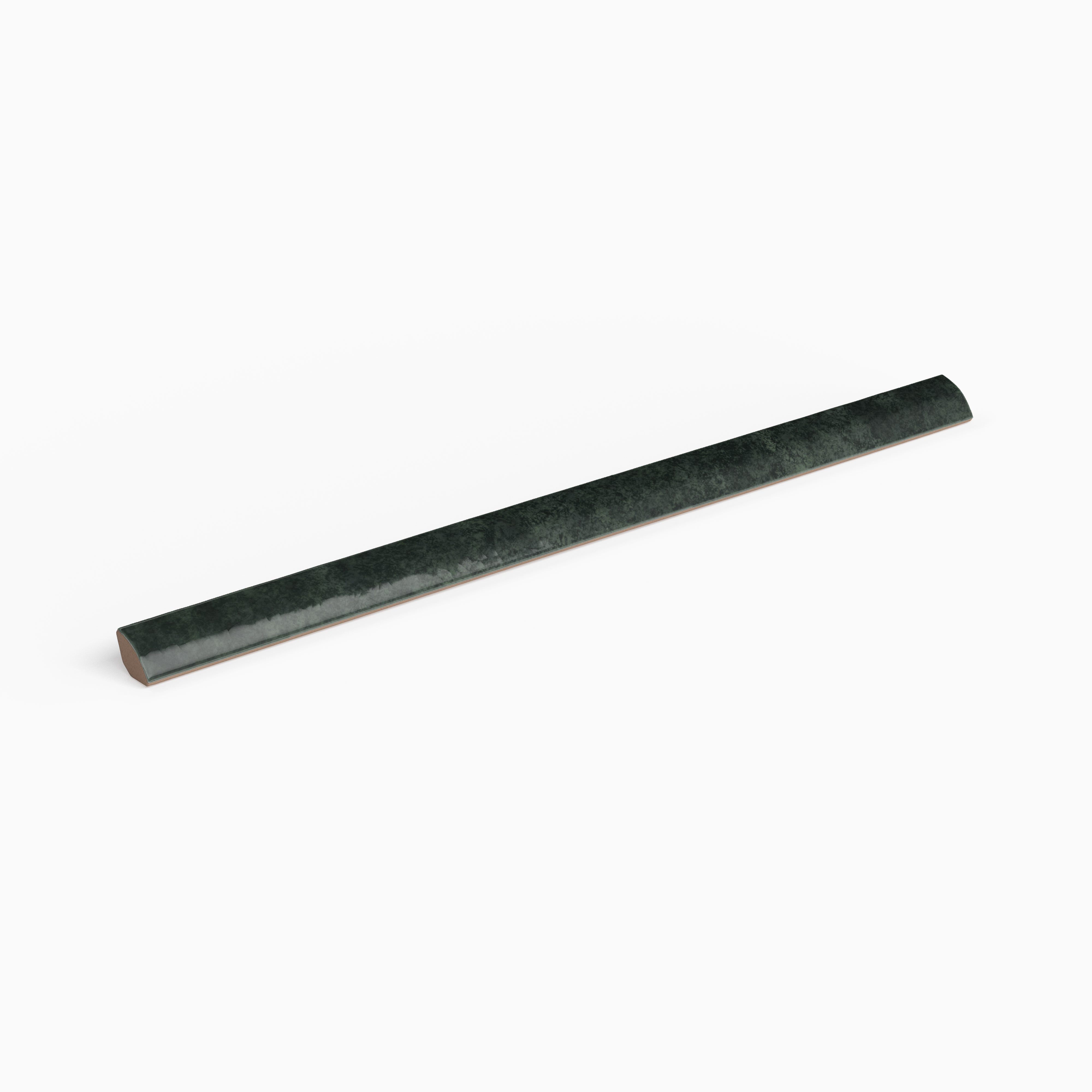 Amelia 0.5 x 8 Glossy Crackled Ceramic Rounded Edge Trim in Ink