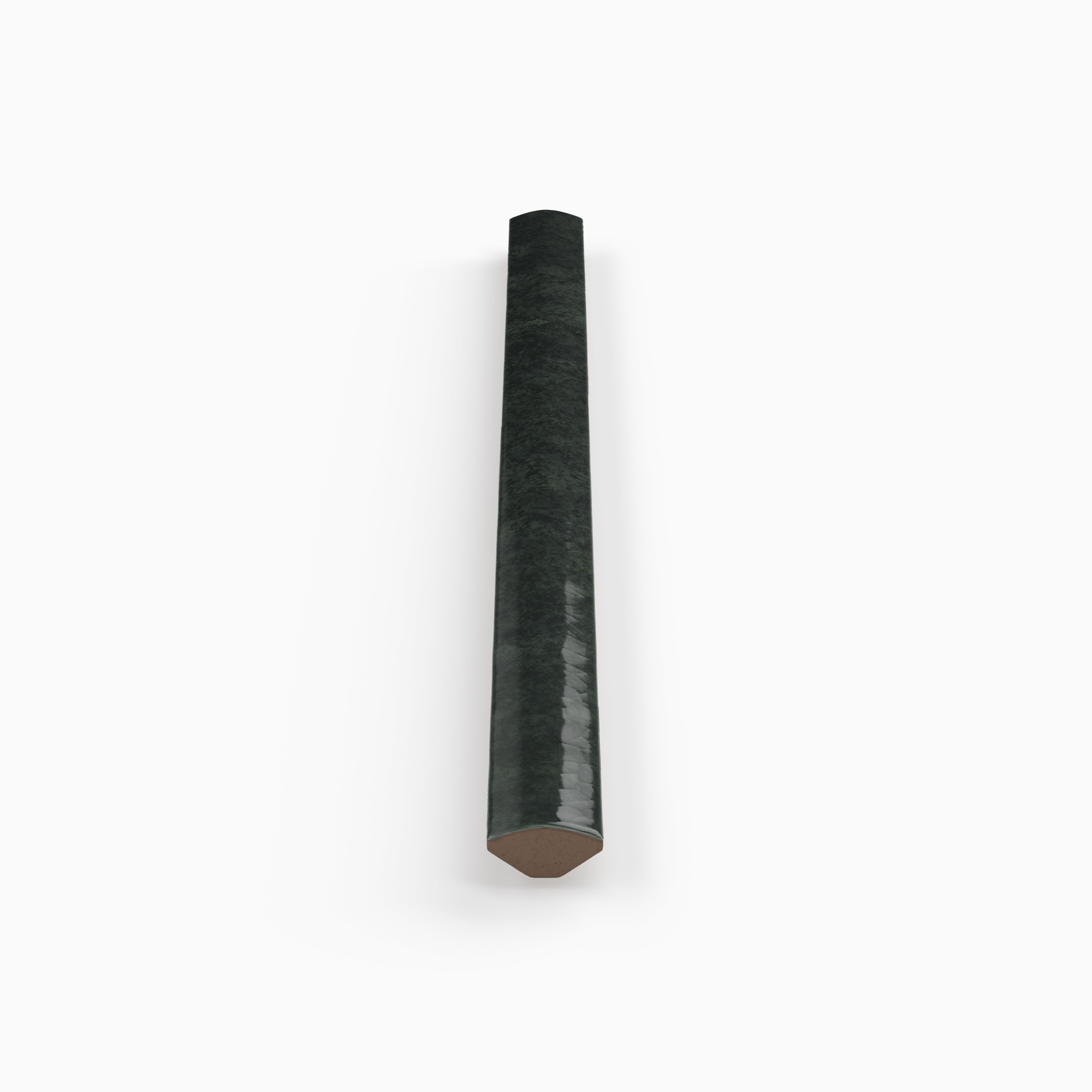 Amelia 0.5 x 8 Glossy Crackled Ceramic Rounded Edge Trim in Ink