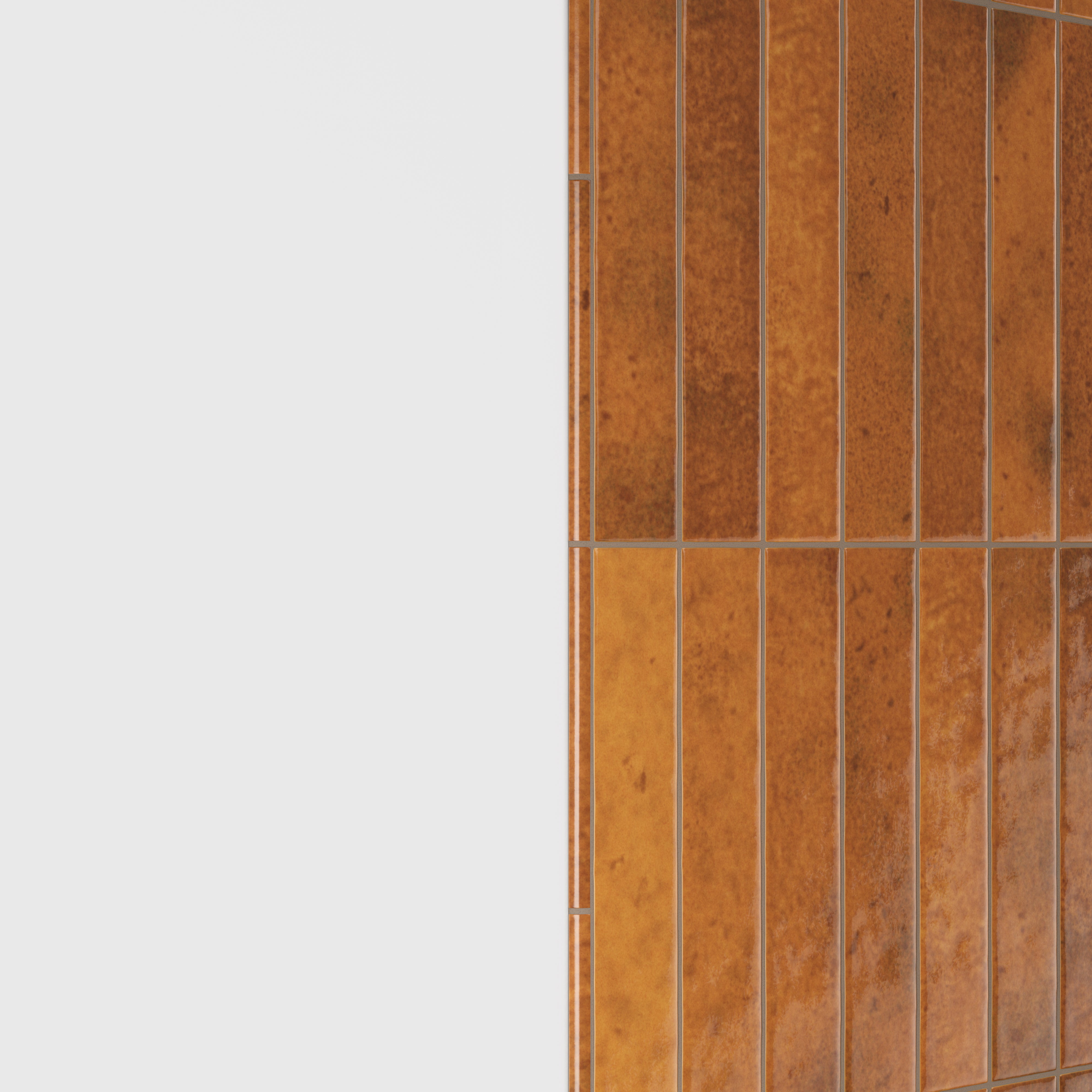 Amelia 0.5 x 8 Glossy Crackled Ceramic Rounded Edge Trim in Turmeric