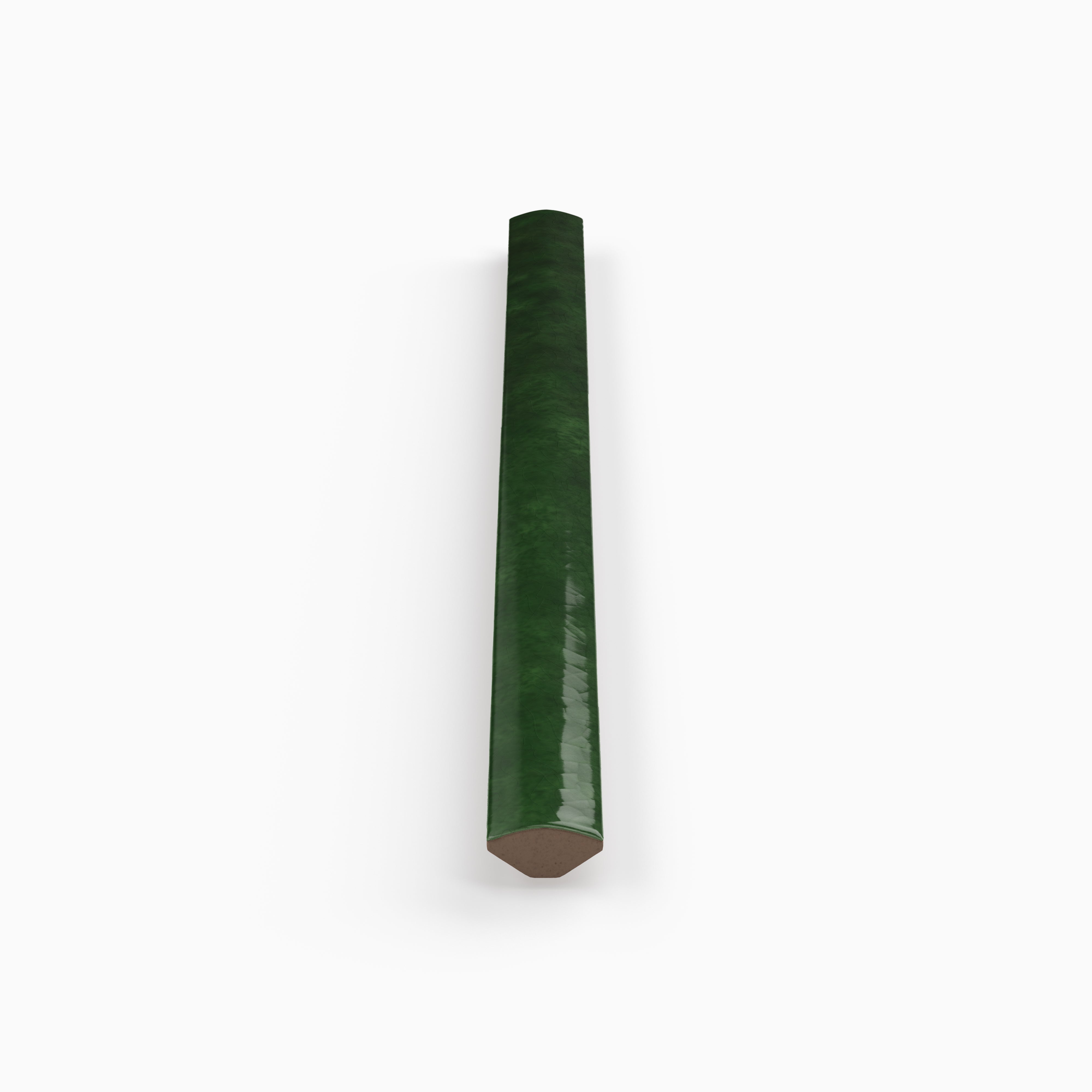 Amelia 0.5 x 8 Glossy Crackled Ceramic Rounded Edge Trim in Tourmaline
