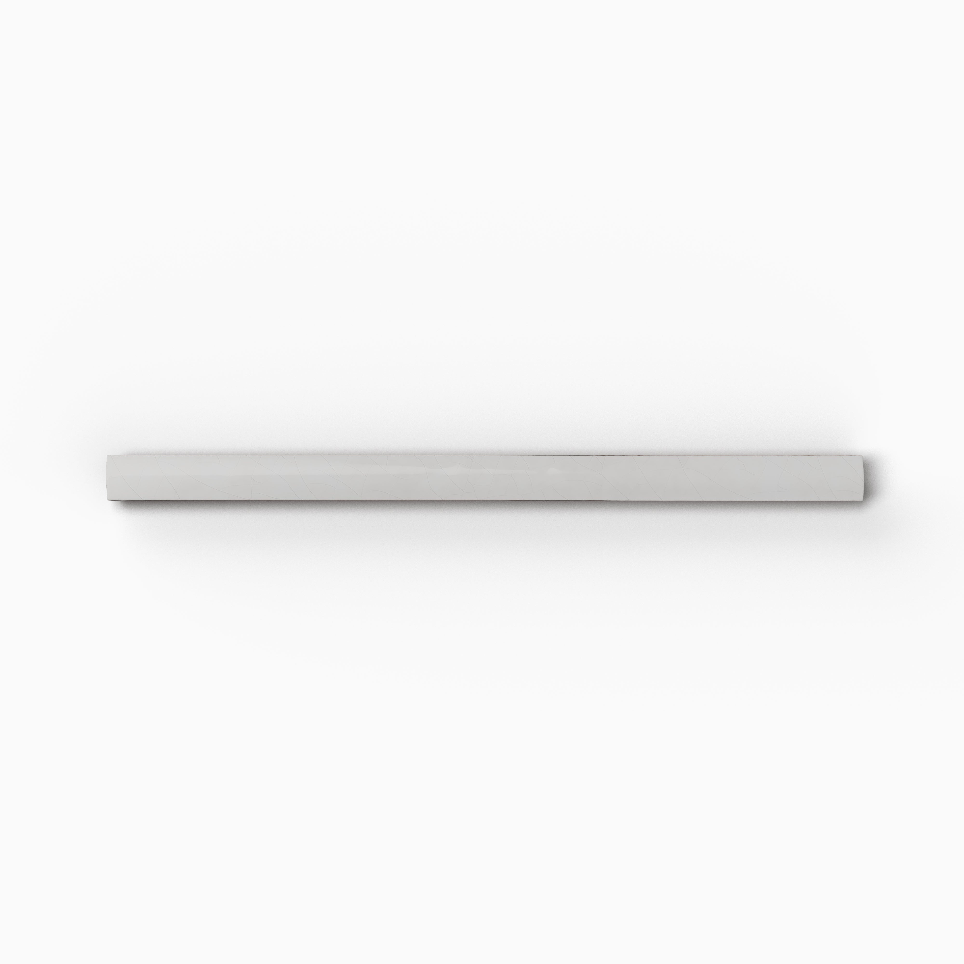 Amelia 0.5x8 Glossy Crackled Ceramic Rounded Edge Trim in White