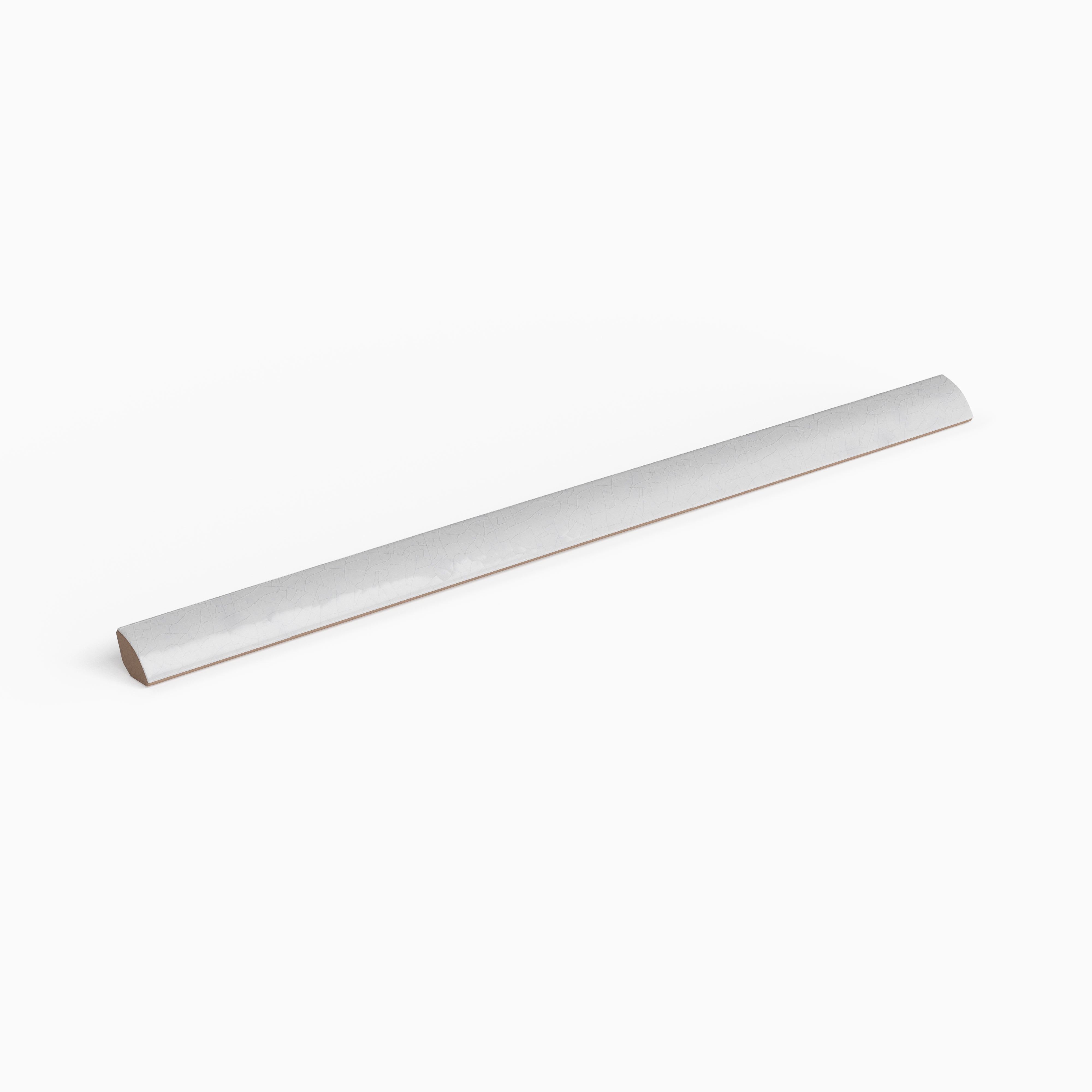 Amelia 0.5 x 8 Glossy Crackled Ceramic Rounded Edge Trim in White