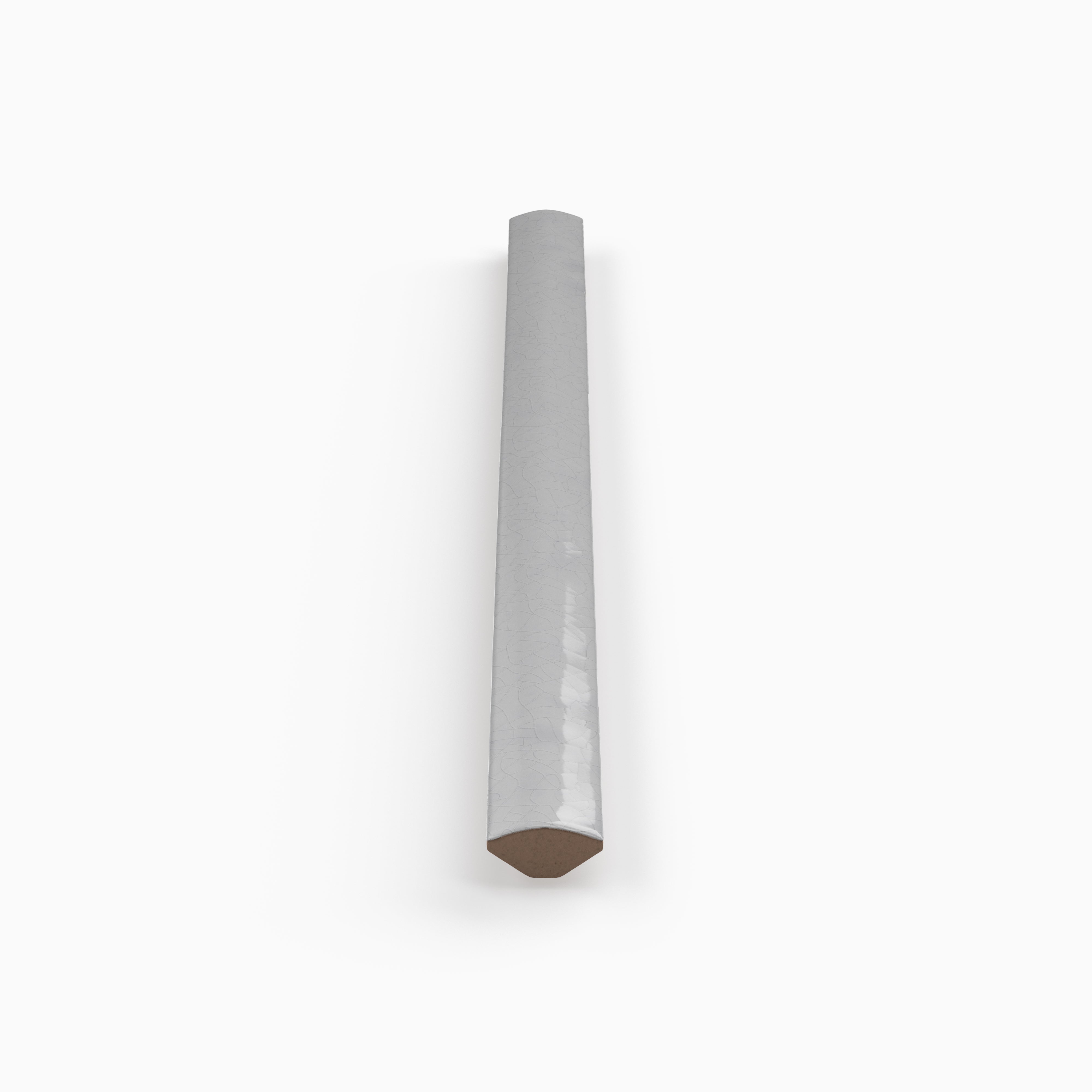 Amelia 0.5 x 8 Glossy Crackled Ceramic Rounded Edge Trim in White
