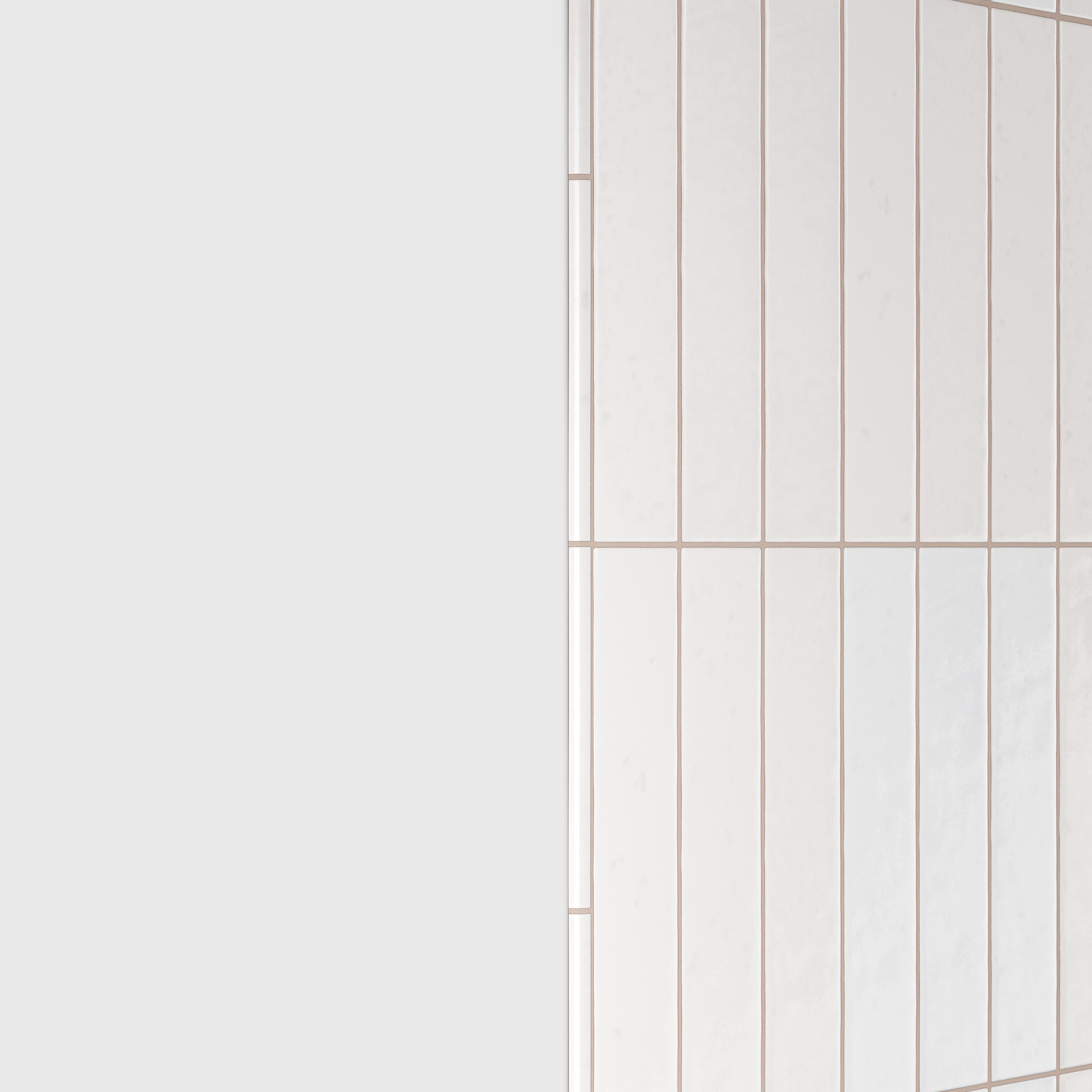 Amelia 0.5 x 8 Glossy Crackled Ceramic Rounded Edge Trim in White