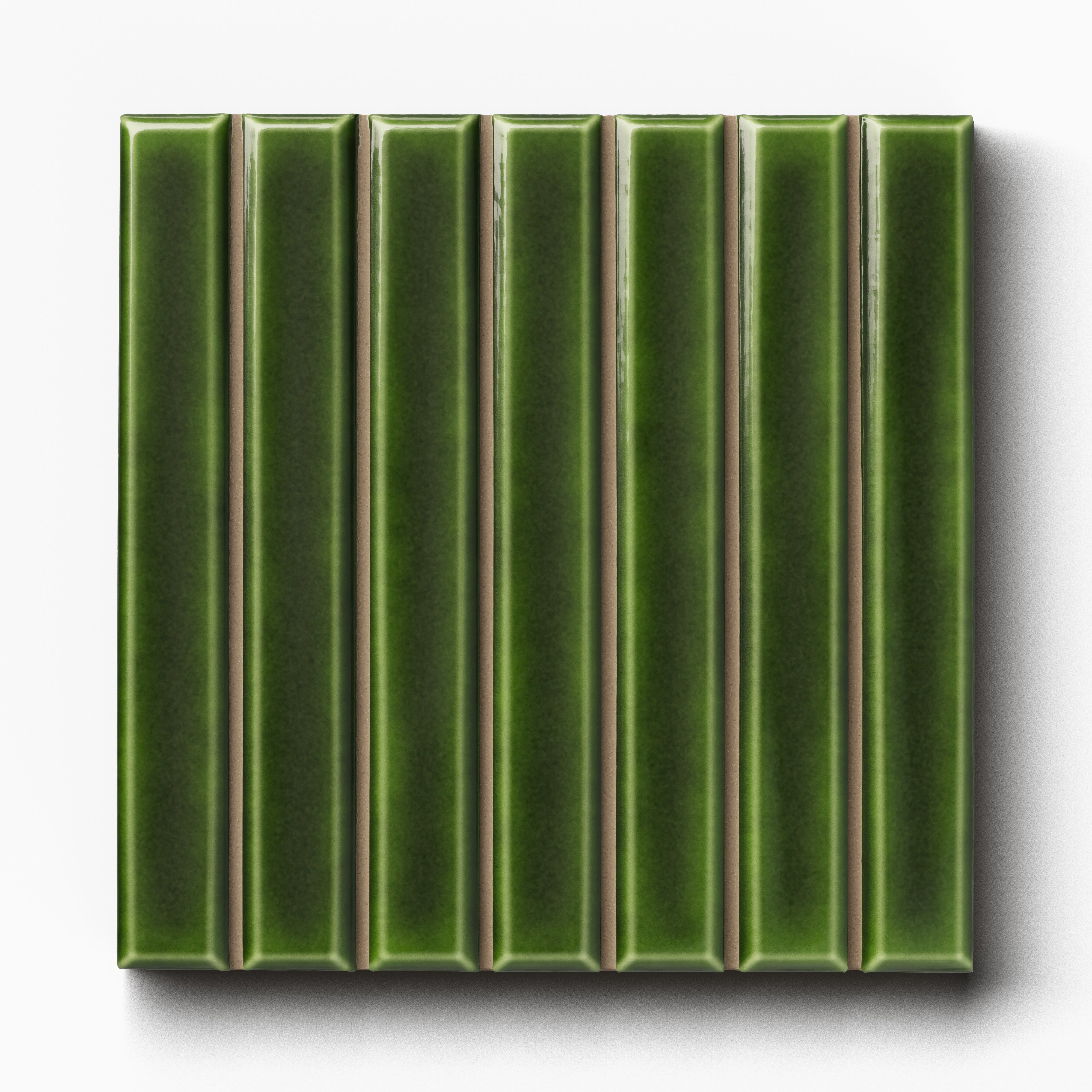 Celia 4.6 x 4.6 Glossy Porcelain Tile in Olive