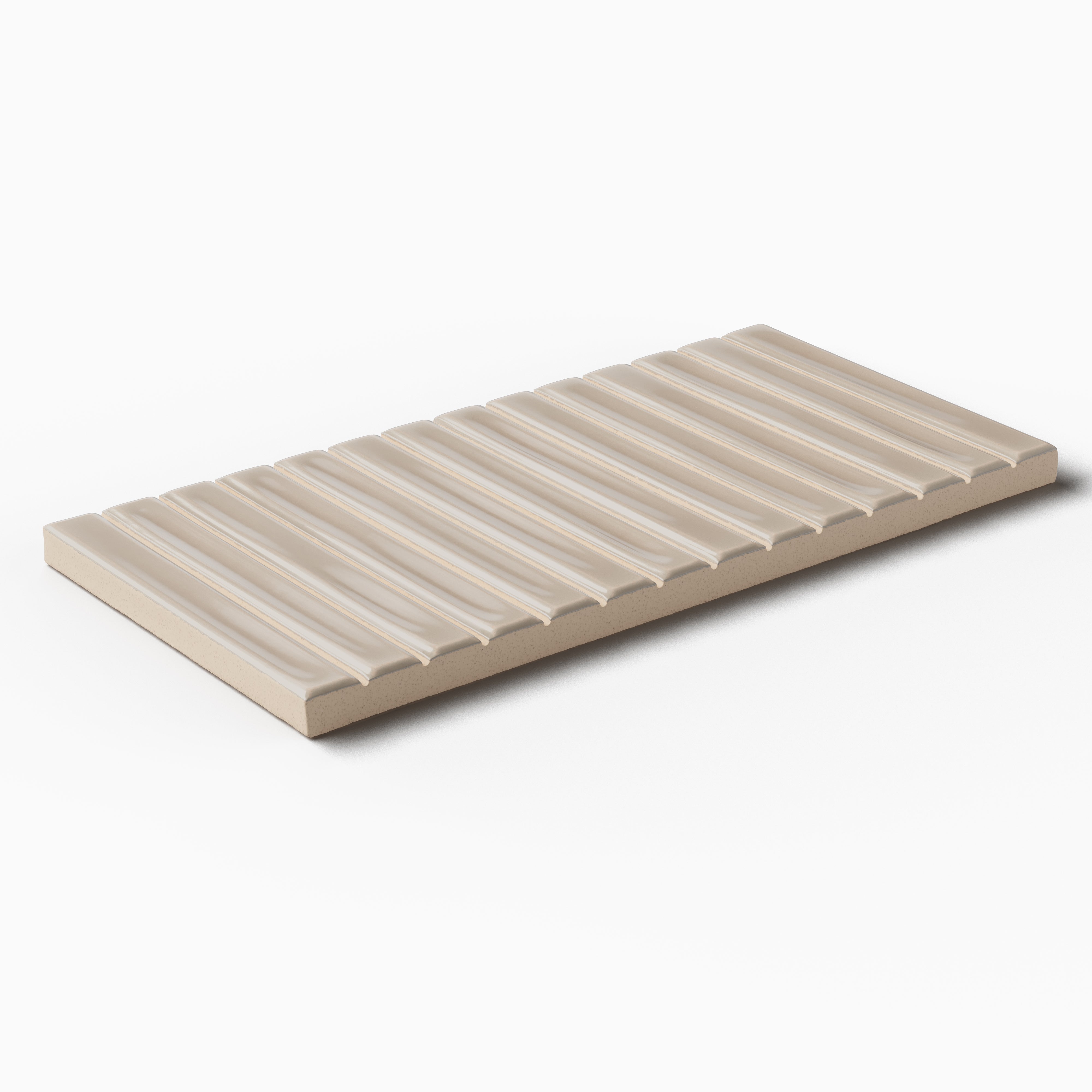 Celia 5 x 10 Glossy Ceramic Tile in Greige
