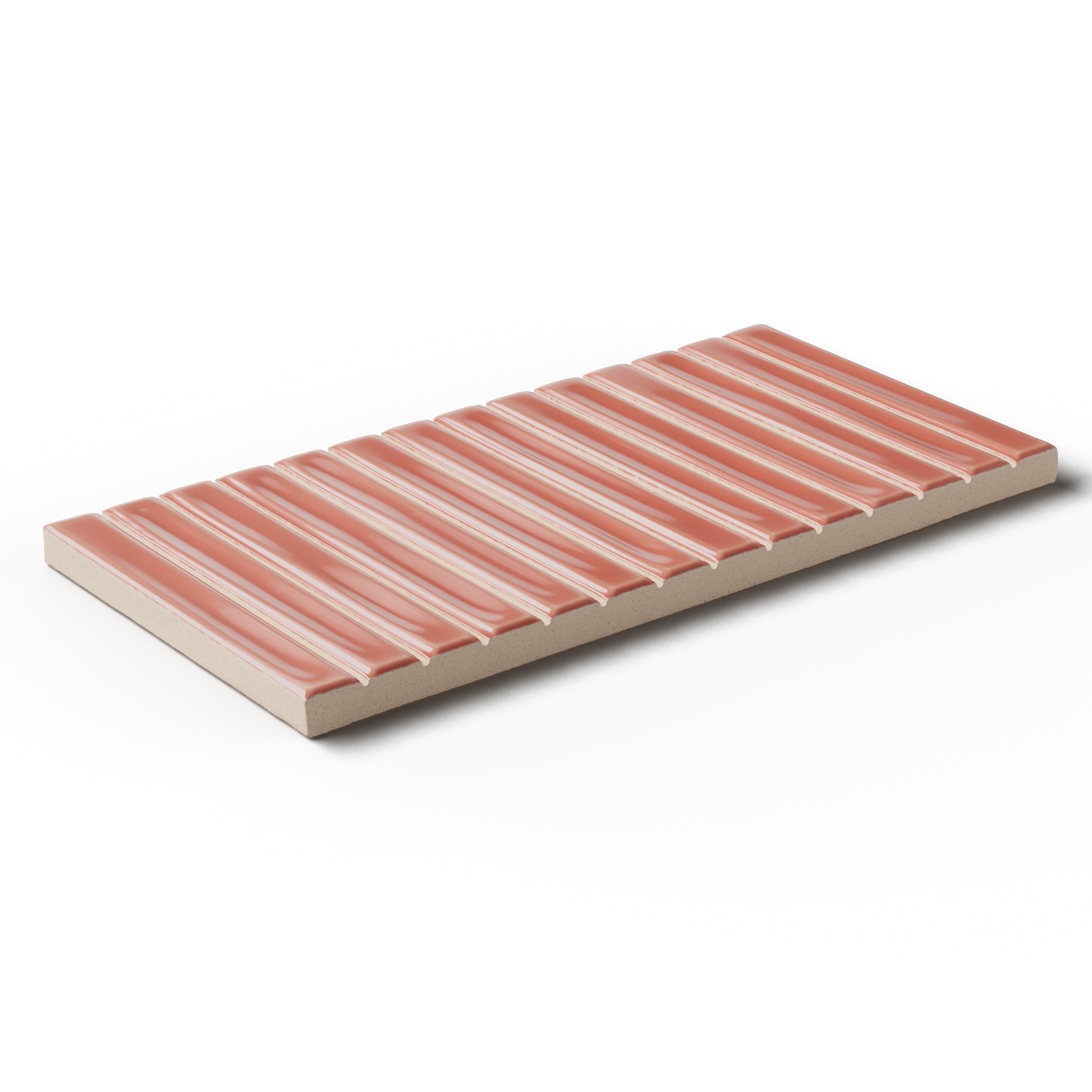 Celia 5 x 10 Glossy Ceramic Tile in Coral