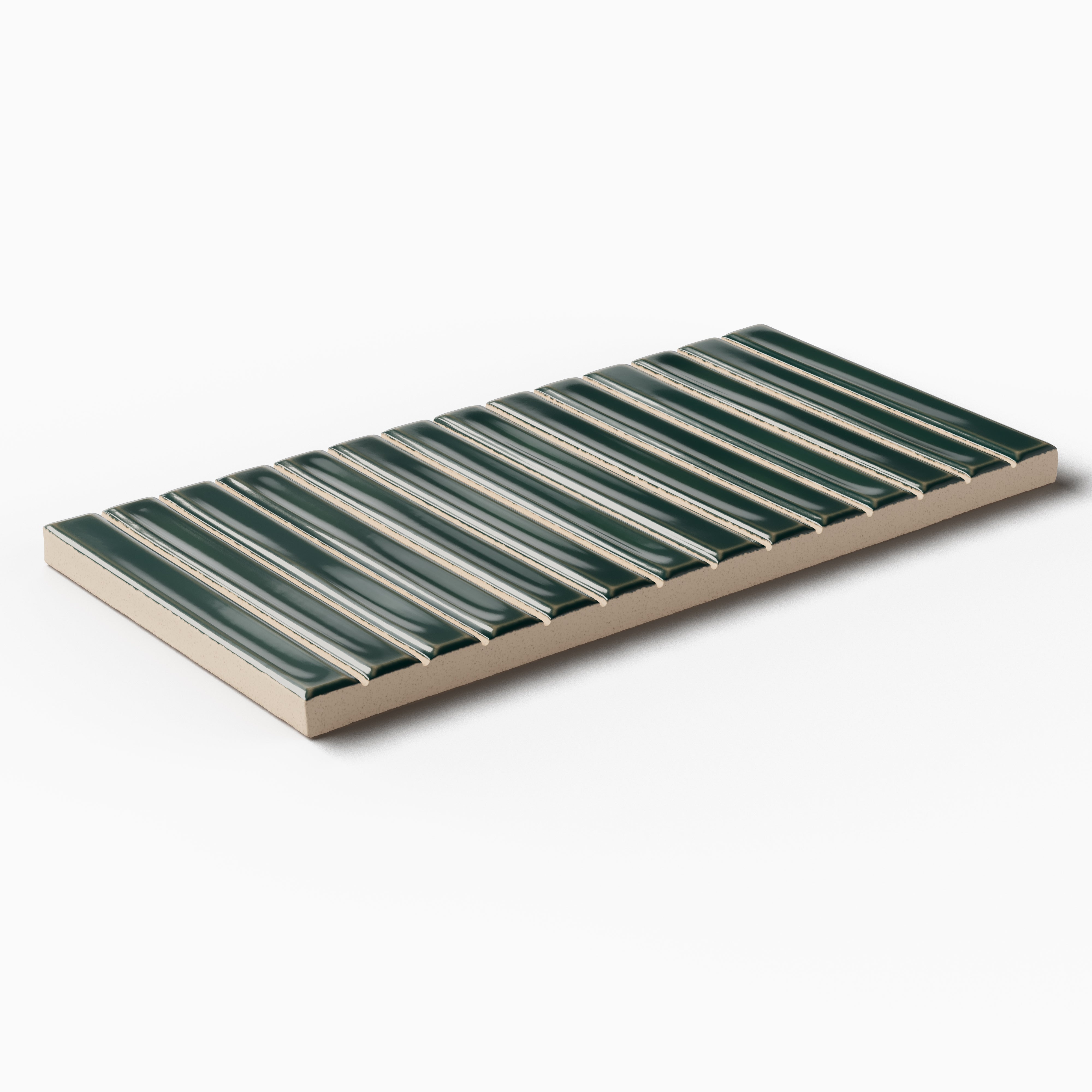 Celia 5 x 10 Glossy Ceramic Tile in Royal Green