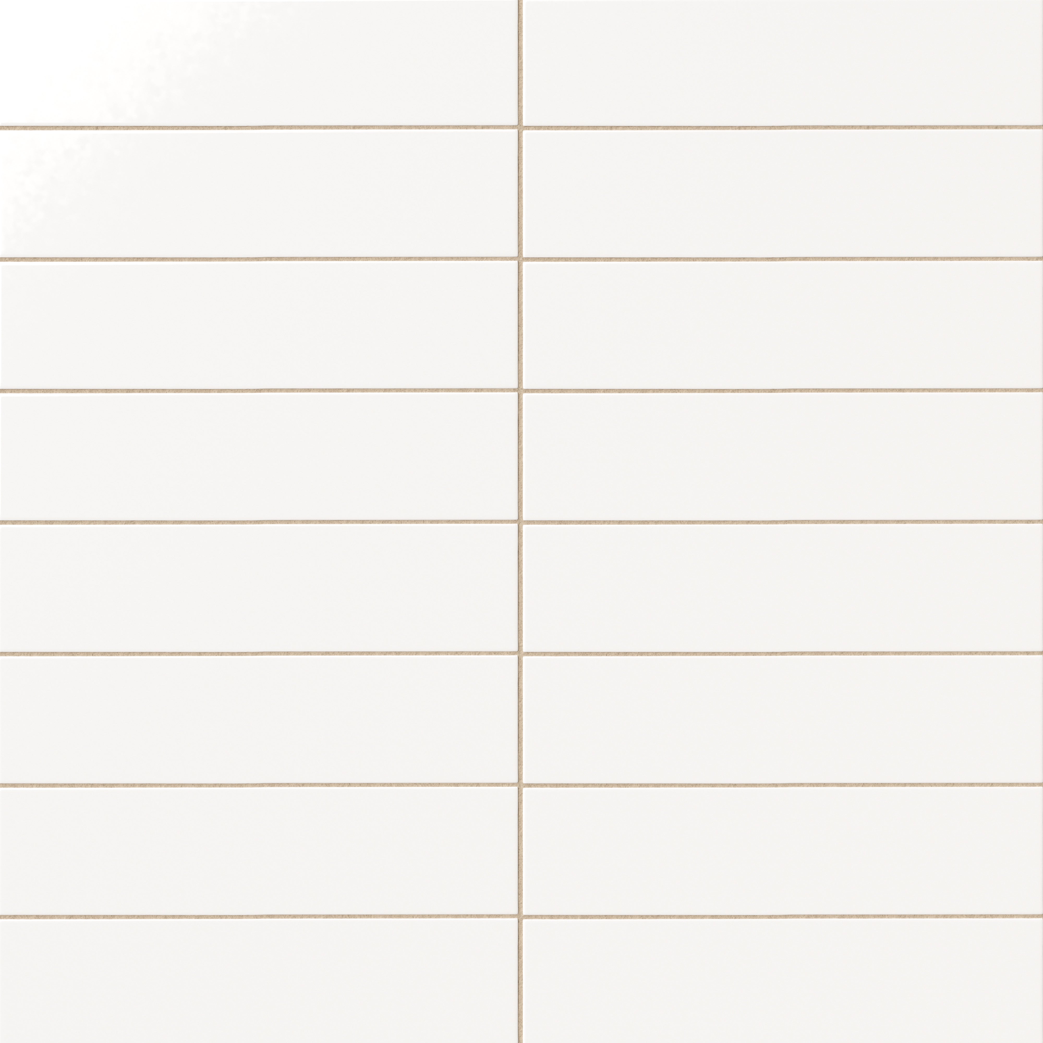 Mika 2.5x10 Glossy Ceramic Tile in Chalk