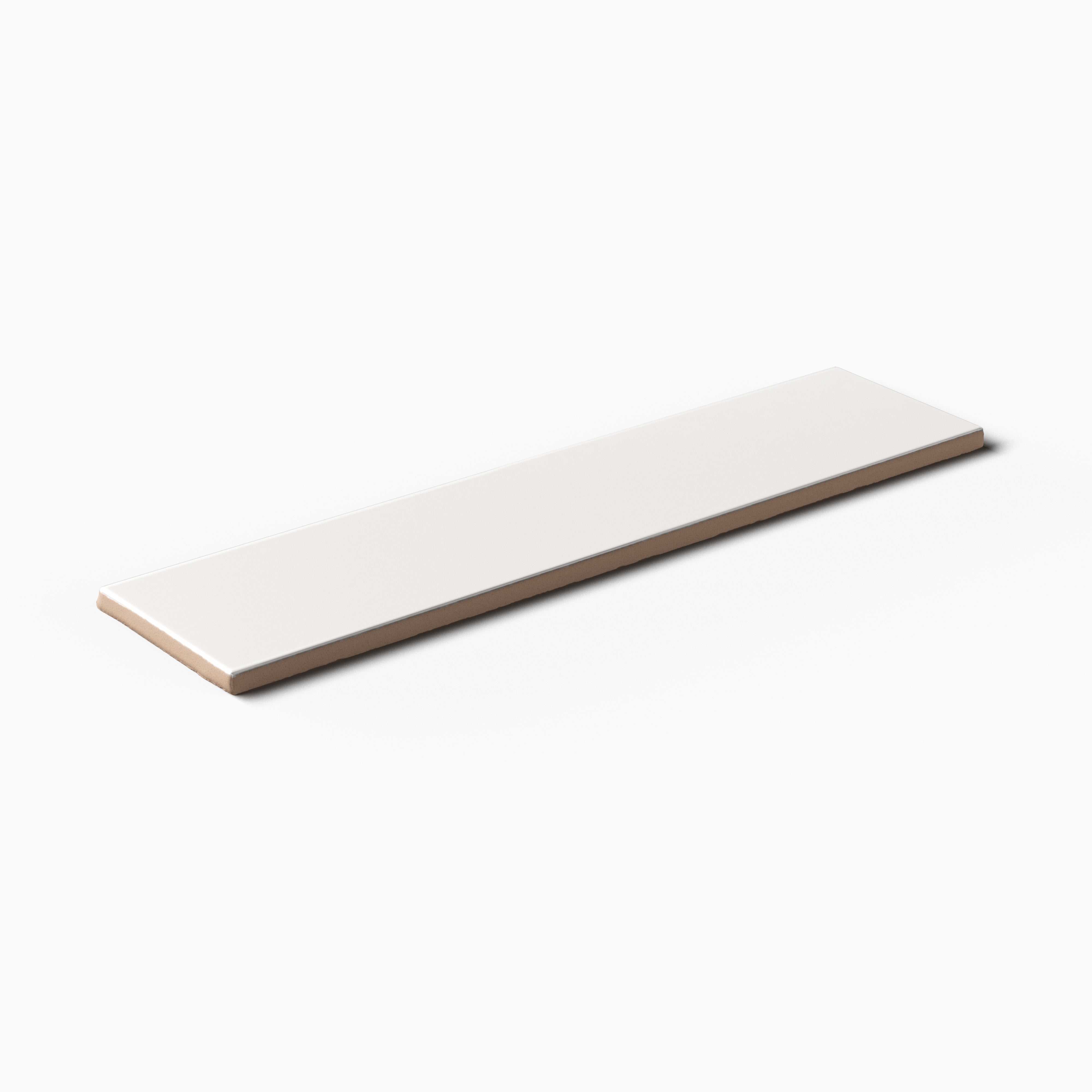 Mika 2.5x10 Glossy Ceramic Tile in Chalk